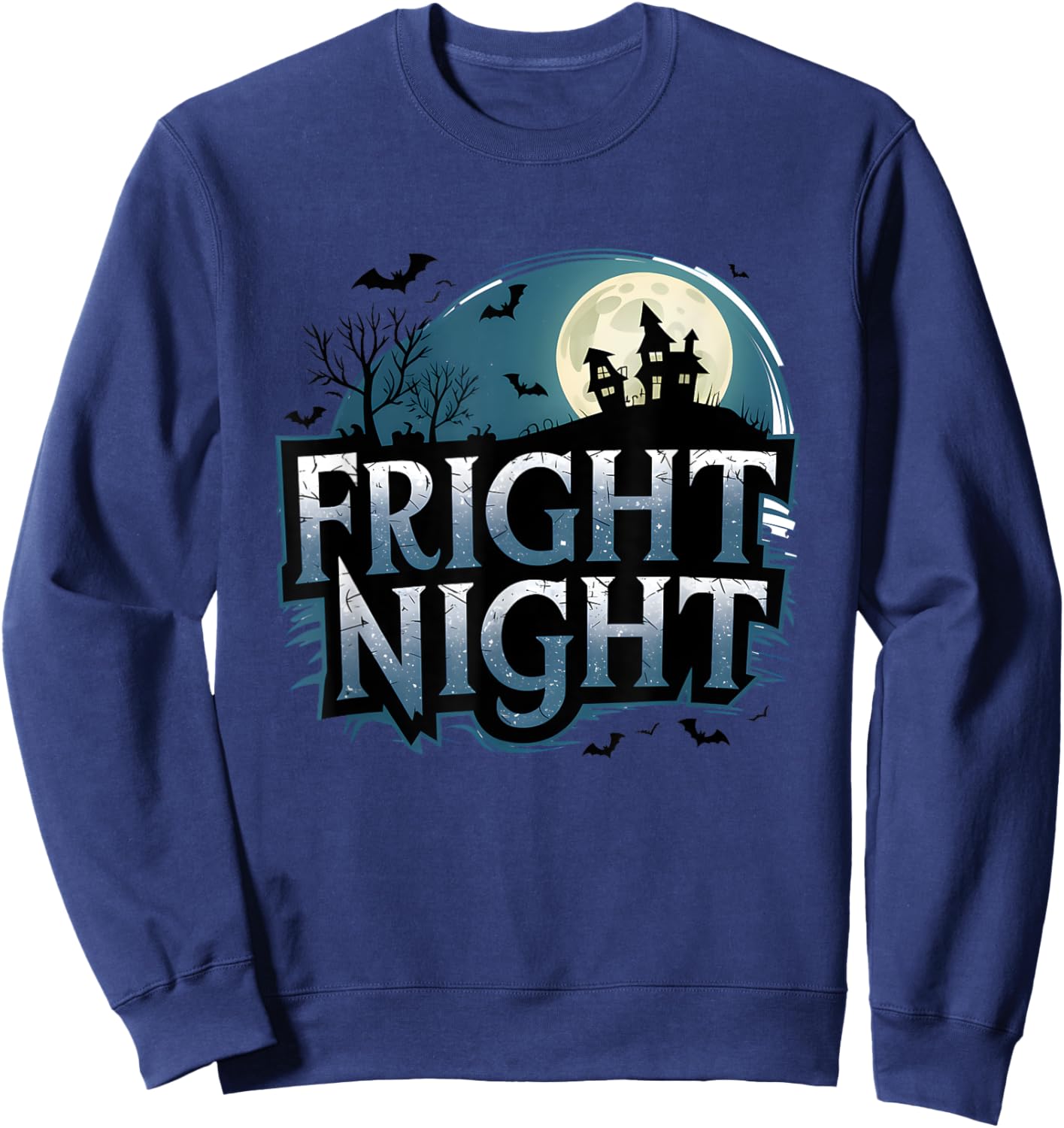 Fright Night Halloween Haunted House Sweatshirt - Sweatshirt | Navy