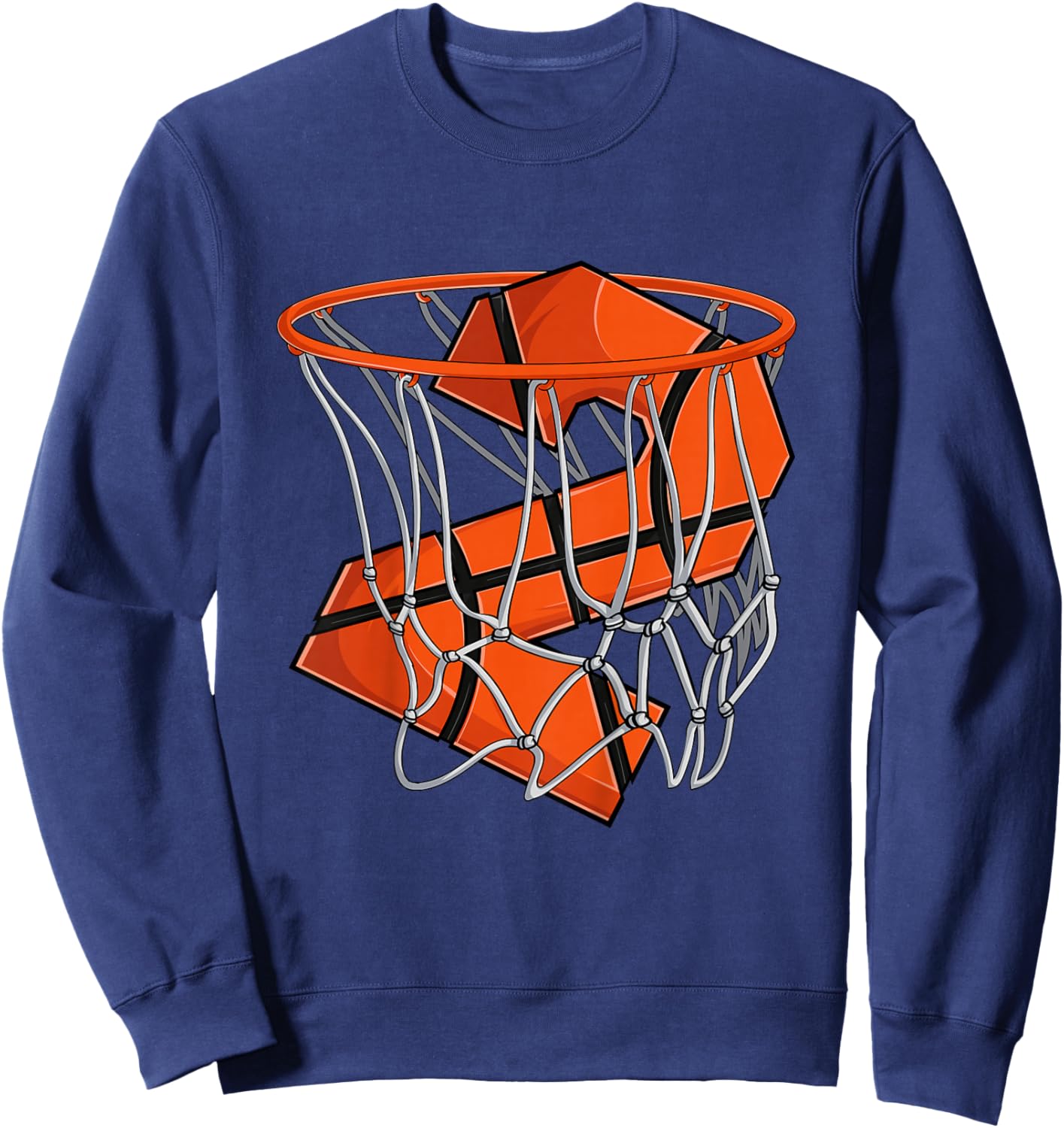Kids 2nd Birthday Basketball Shirt Kids, Boys 2 Year Old Toddler Sweatshirt - Sweatshirt | Navy
