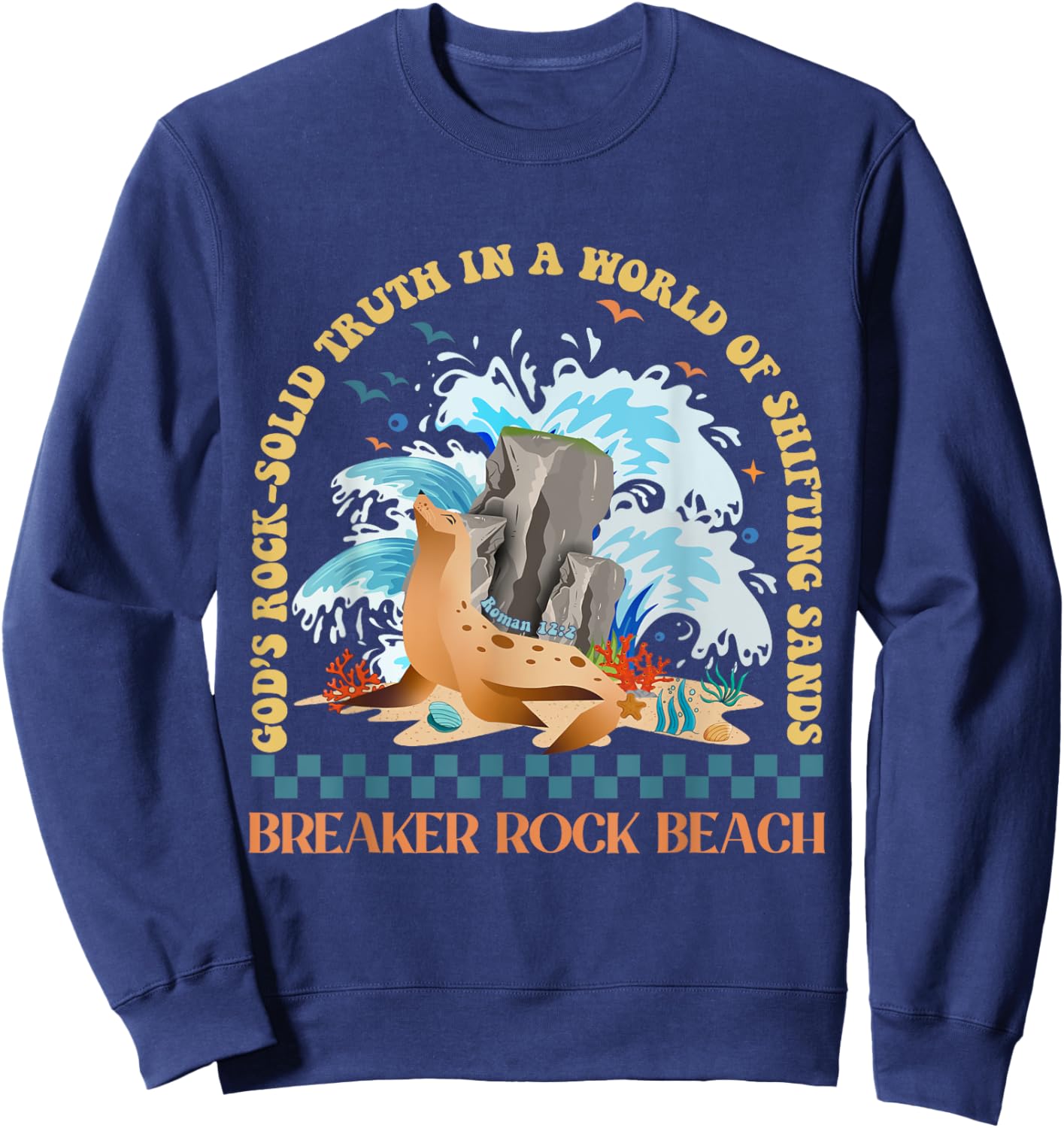 God's Rock-Solid Breaker Rock Beach VBS 2024 Christian Women Girls Kids Sweatshirt - Sweatshirt | Navy