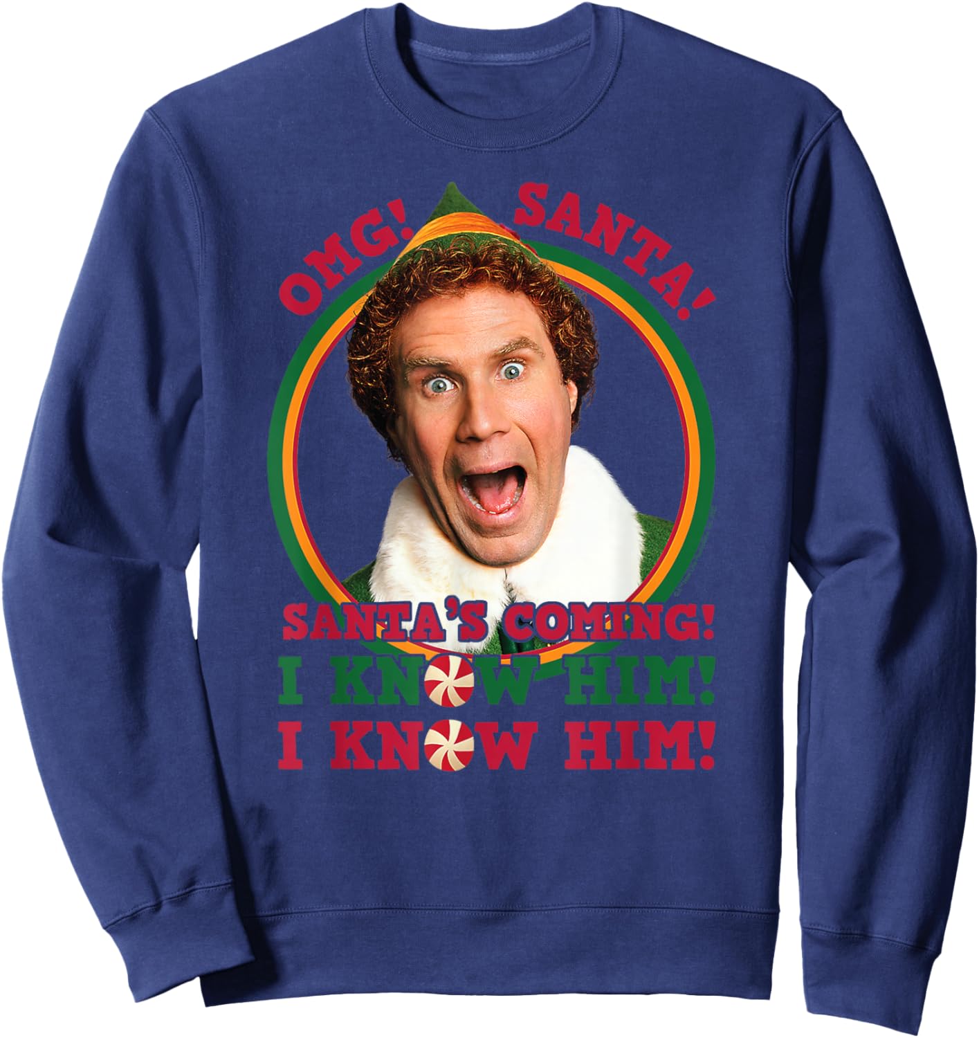 Elf - OMG Santa I Know Him Sweatshirt - Sweatshirt | Navy