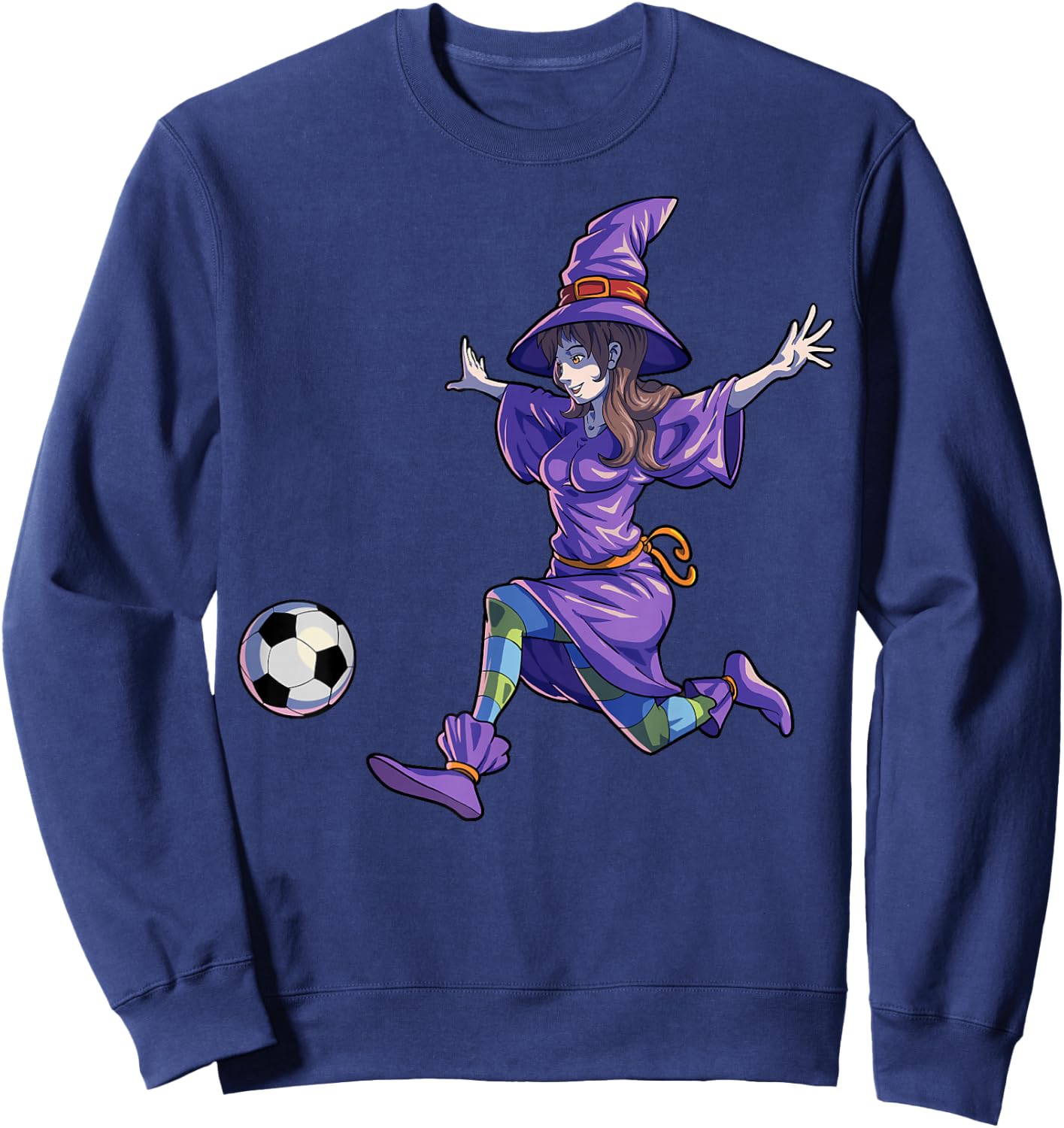 Soccer Witch Halloween Women Girls Soccer Halloween Sweatshirt - Sweatshirt | Navy