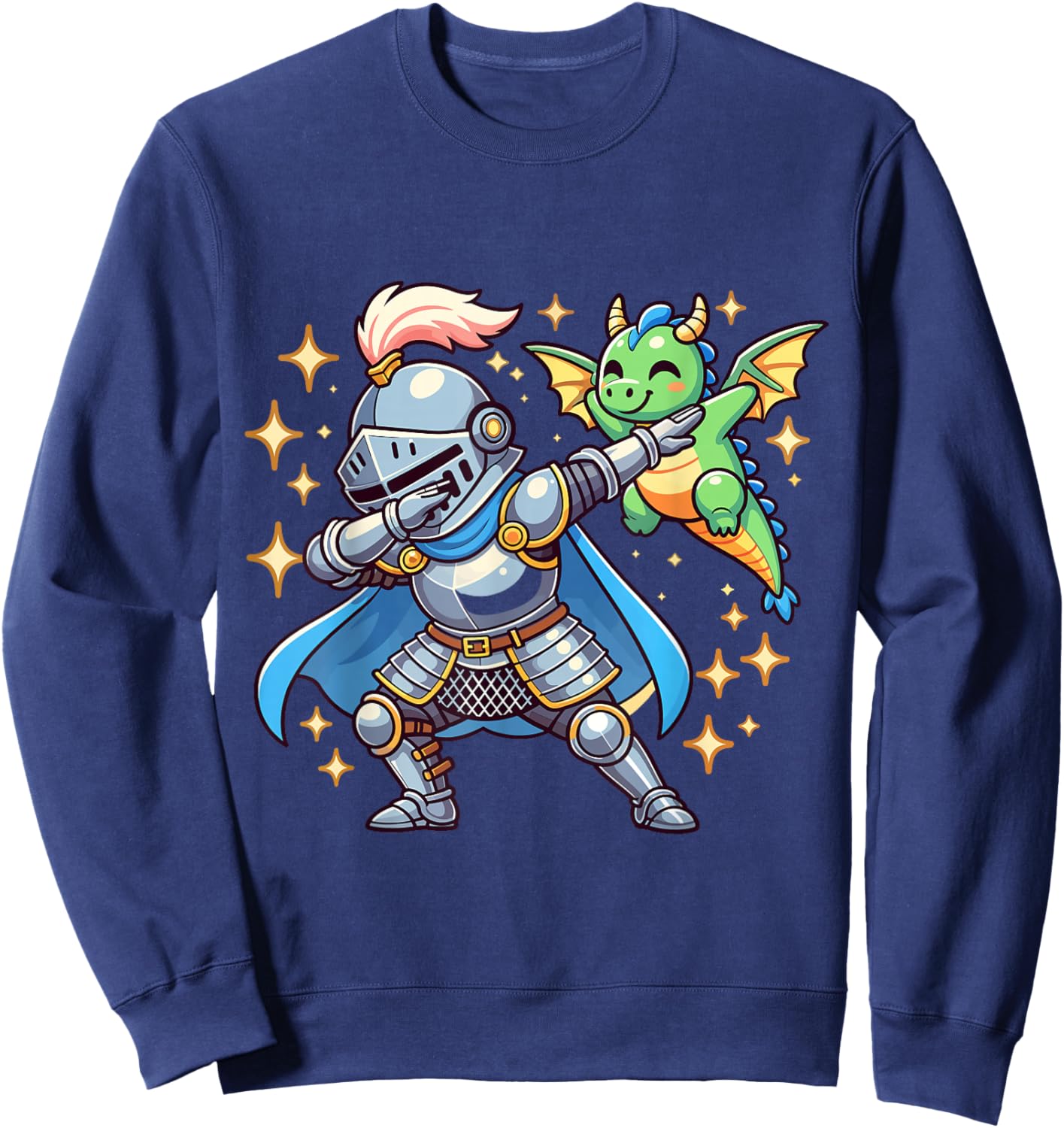 Dabbing Dragon Knight Shirt Ren Faire Funny Medieval Fantasy Sweatshirt - Sweatshirt | Navy