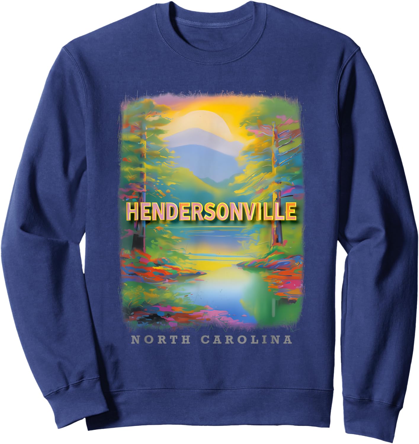 Hendersonville North Carolina NC Mountain Bliss SD484 Sweatshirt - Sweatshirt | Navy