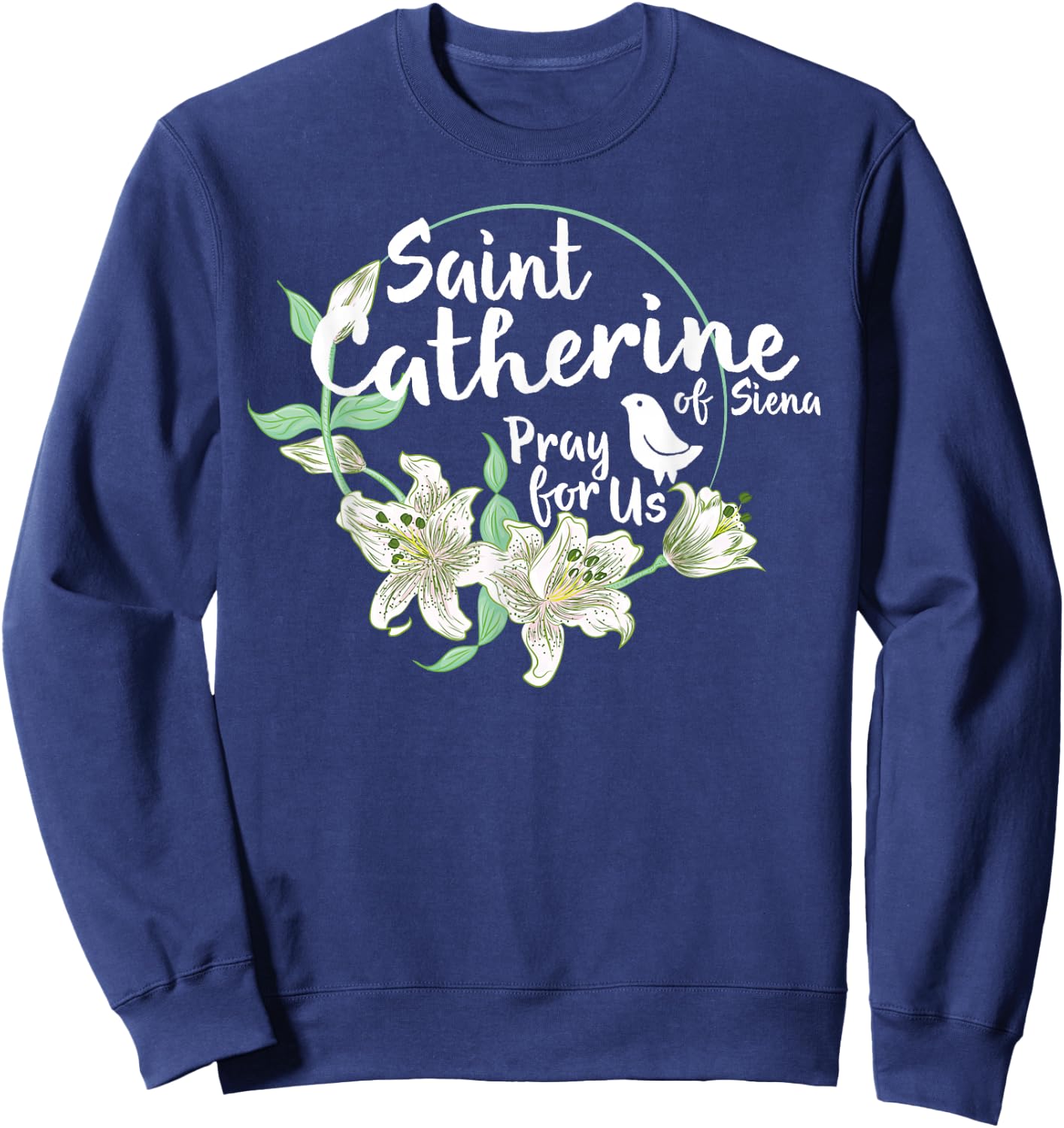 St.Catherine of Siena Catholic Purity Girls Teens Sweatshirt - Sweatshirt | Navy