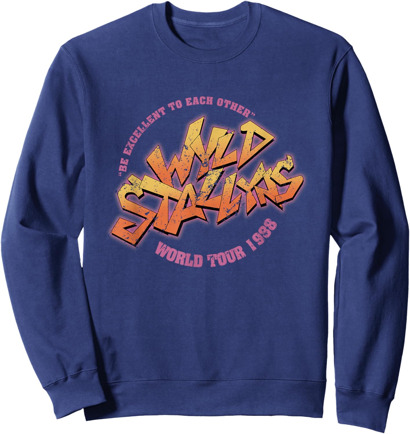 Wyld Retro Funny Tour Stallyns 80s movies Sweatshirt - Sweatshirt | Navy