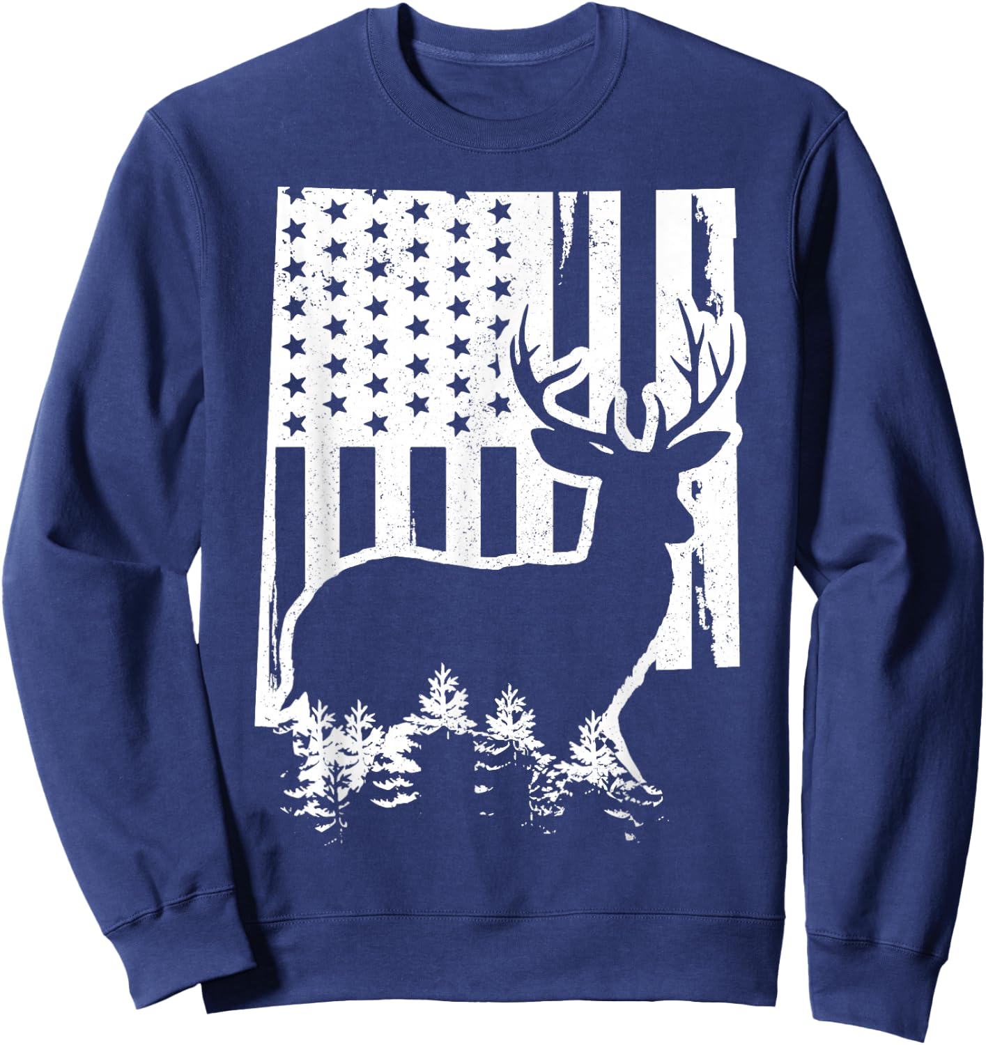 New Mexico Elk Hunting State Map US Flag Patriotic Hunter Sweatshirt - Sweatshirt | Navy
