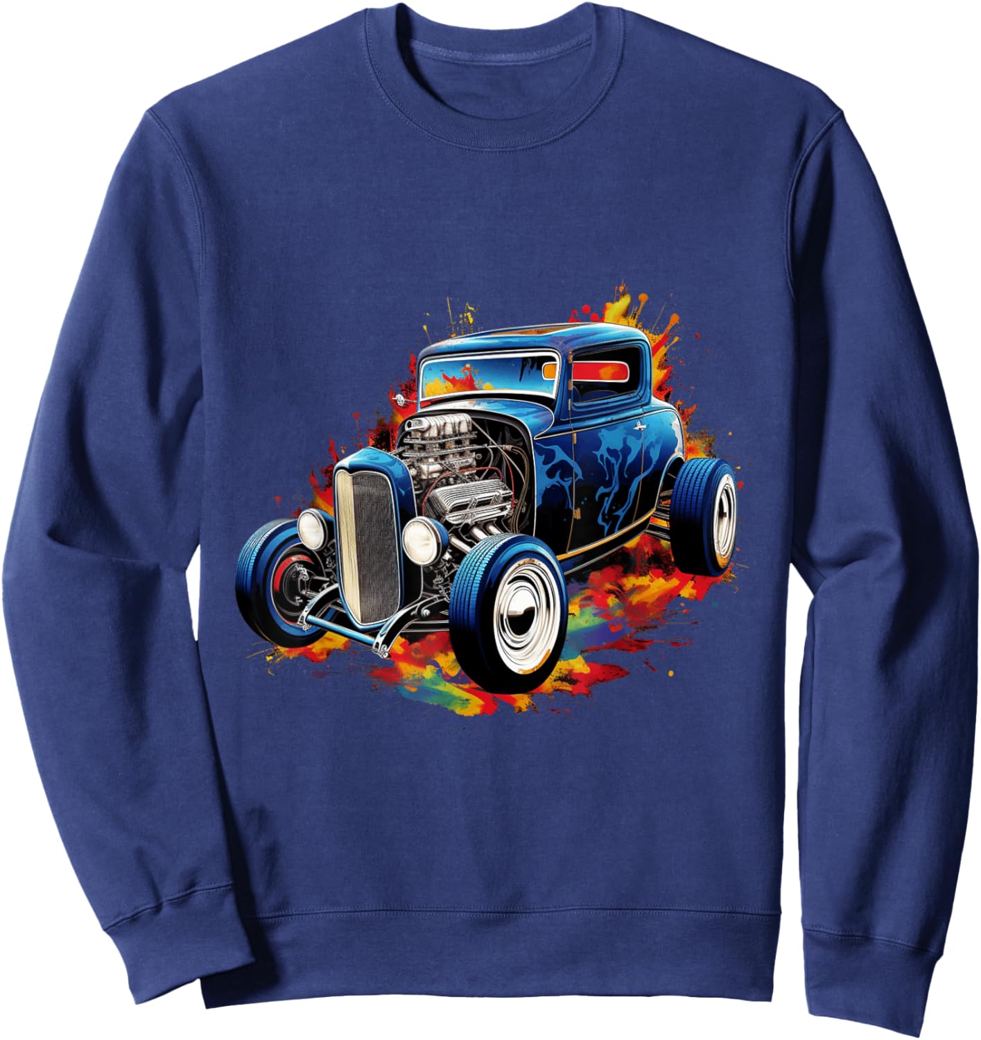 Hot Rod Rat Rod Vintage Classic Car Men Sweatshirt - Sweatshirt | Navy