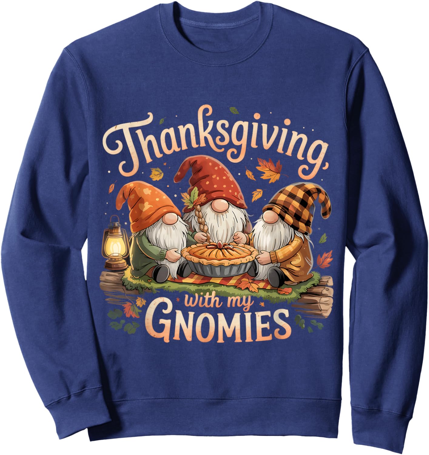 Thanksgiving with My Gnomies Fall Autumn Gnome Family Sweatshirt - Sweatshirt | Navy