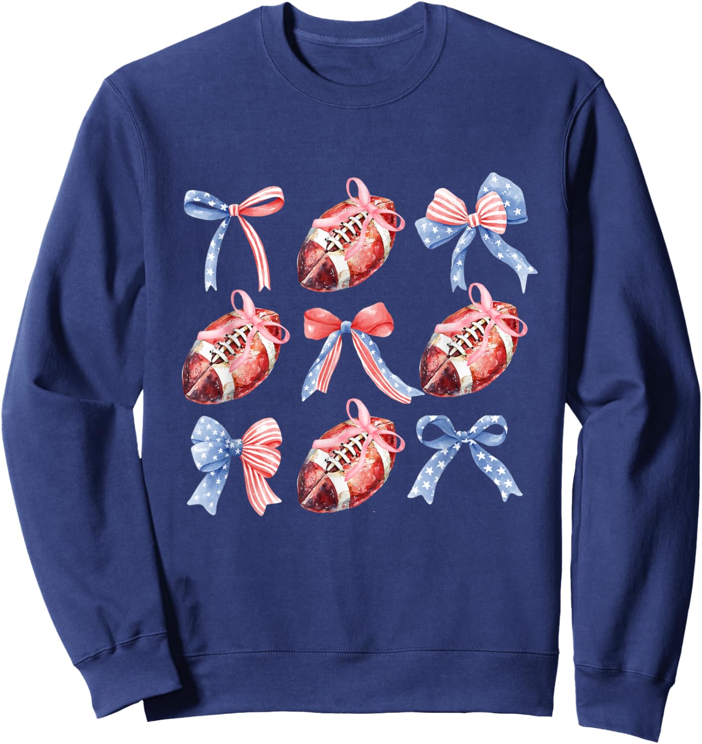 Game Day Coquette Football and girls Sweatshirt - Sweatshirt | Navy