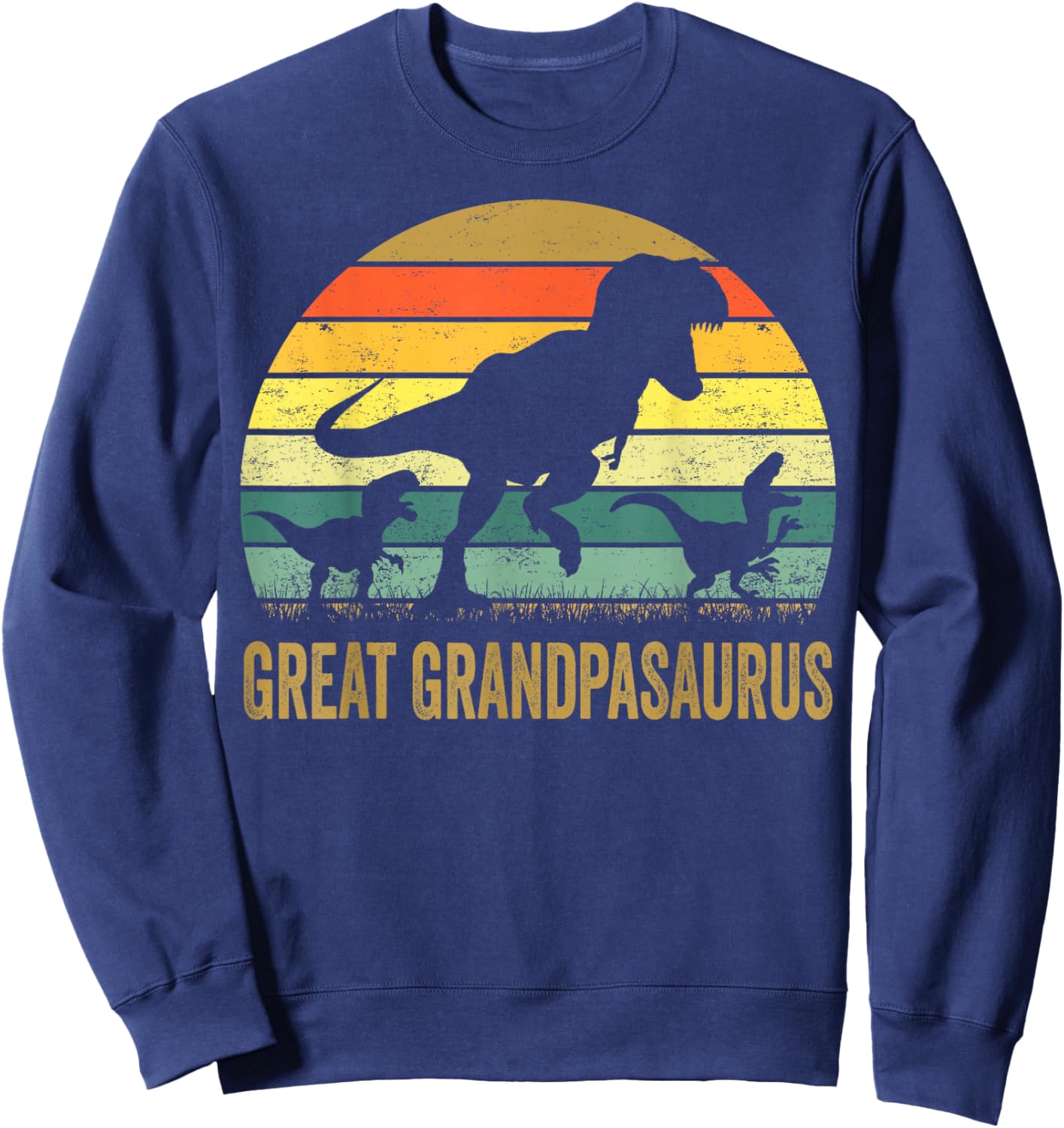 Great Grandpa Dinosaur T Rex Great Grandpasaurus 2 kids Sweatshirt - Sweatshirt | Navy
