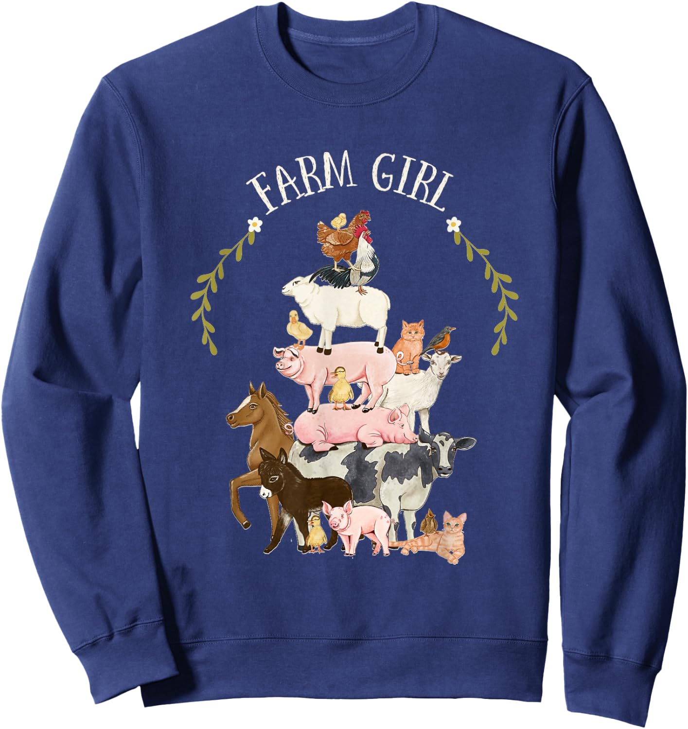 Farm Animal Friends Farm Girl Country Lover Farm Family Sweatshirt - Sweatshirt | Navy