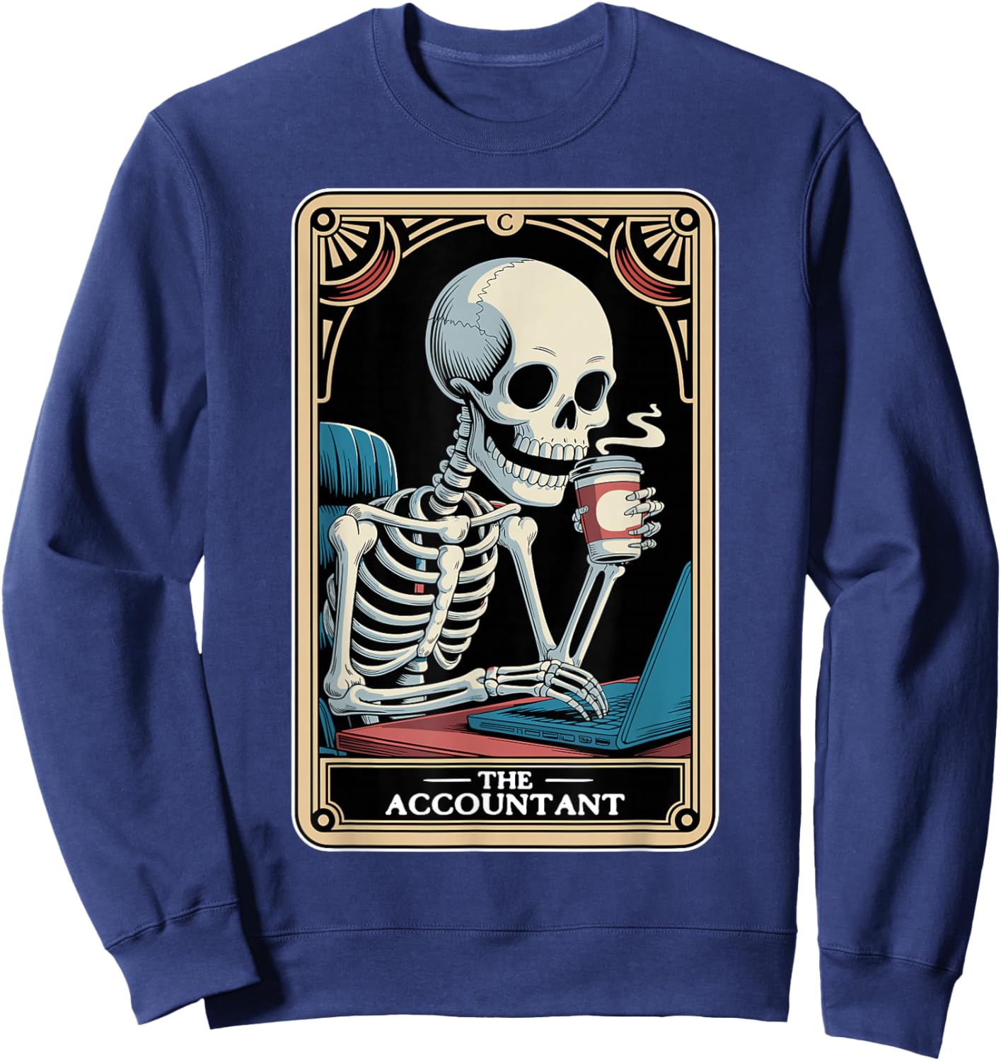 The Accountant Tarot Card Funny Accounting CPA Bookkeeper Sweatshirt - Sweatshirt | Navy