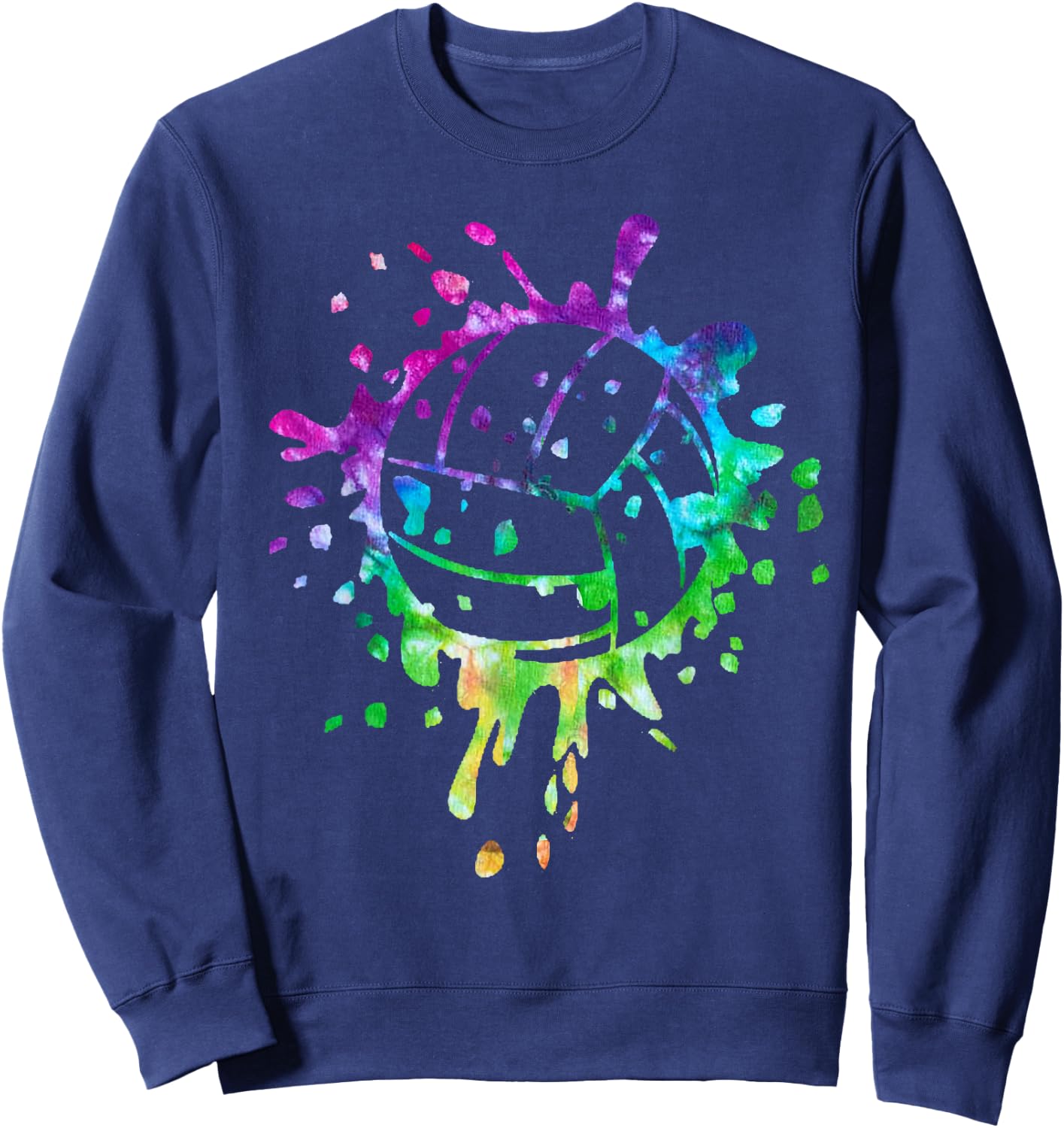 Volleyball Tie Dye Girls Distressed Ball Sweatshirt - Sweatshirt | Navy