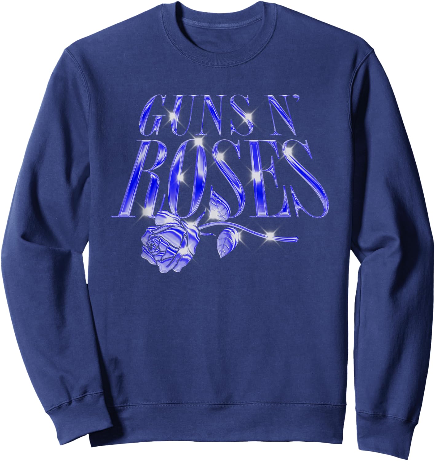 Official Guns N' Roses Chrome Logo Sweatshirt - Sweatshirt | Navy