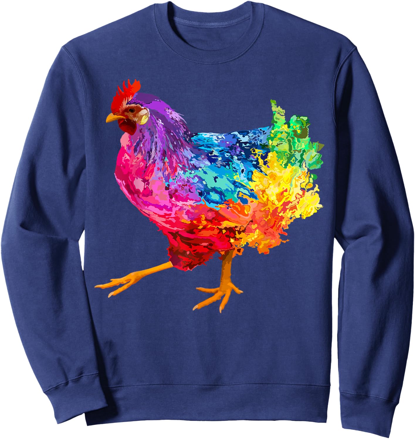 Chicken Lover Gifts Chicken Colorful Cool Hen Sweatshirt - Sweatshirt | Navy