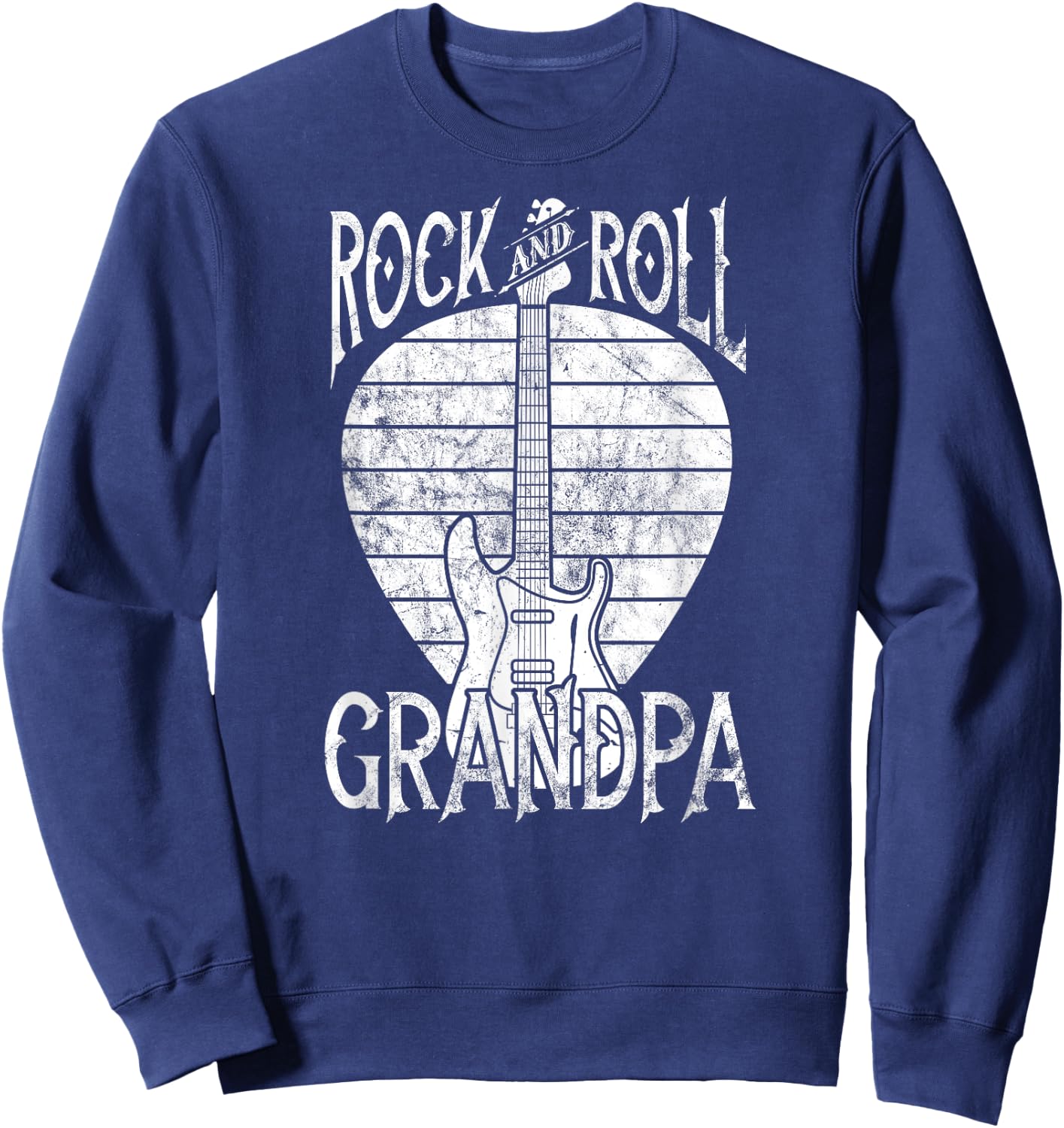 Rock n Roll Grandpa Vintage Guitar Player Gift Sweatshirt - Sweatshirt | Navy