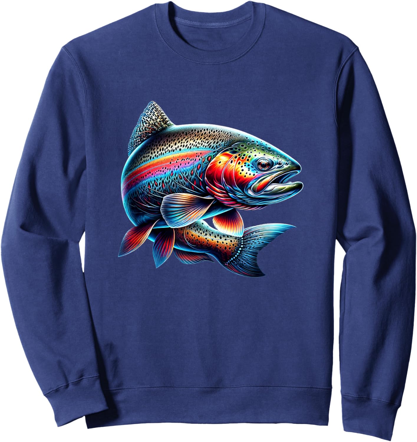Rainbow Trout Fishing Sweatshirt - Sweatshirt | Navy