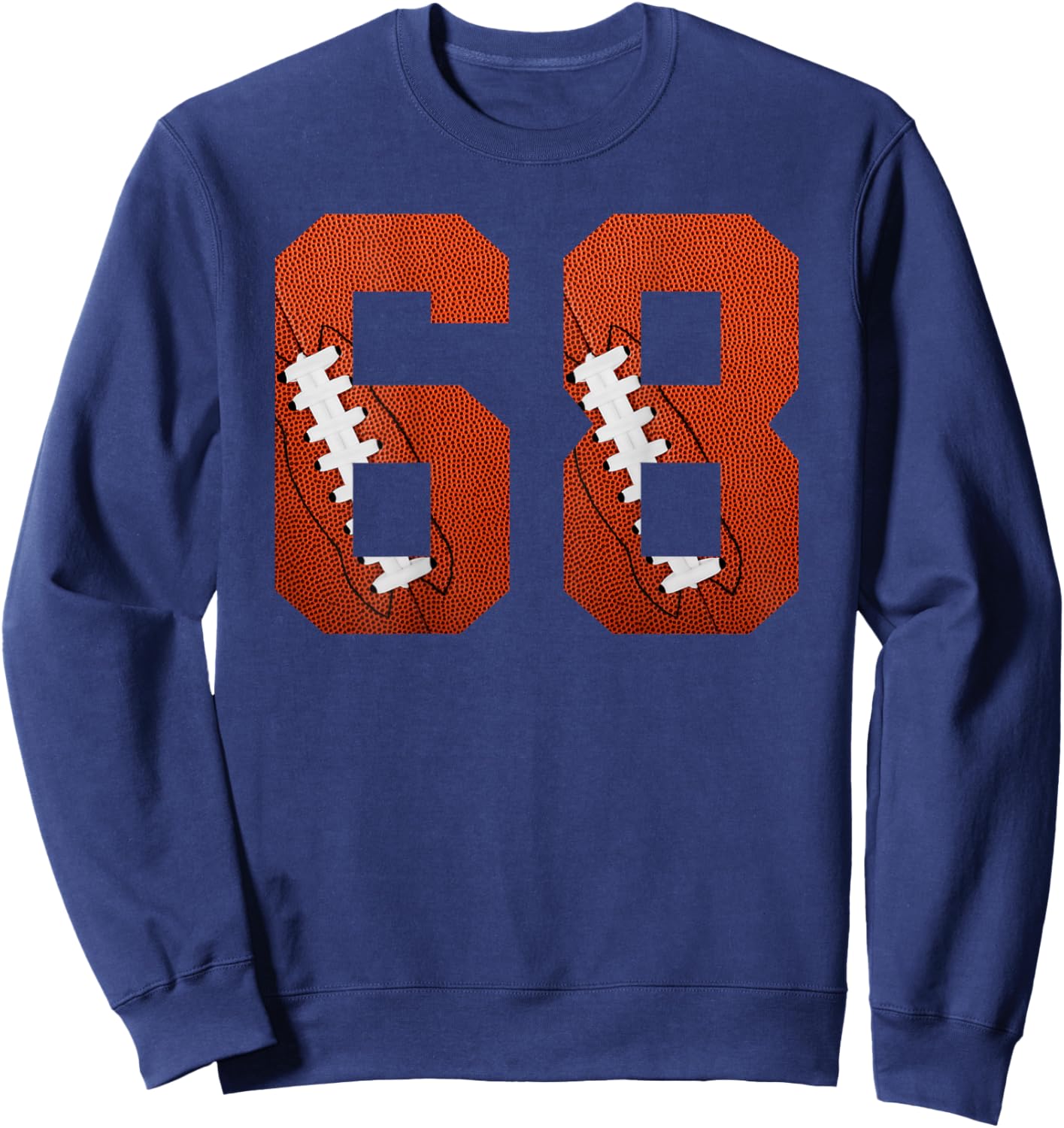 Number 68 BACKSIDE - American Football Jersey Numbered Sweatshirt - Sweatshirt | Navy