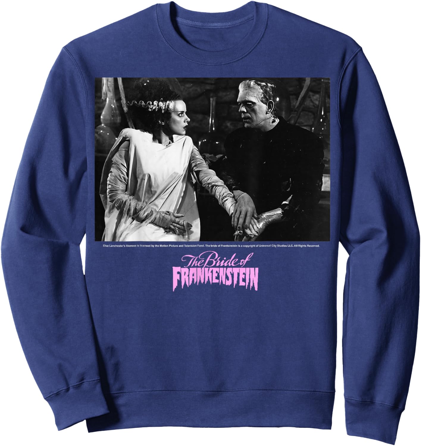 Universal Monsters The Bride Of Frankenstein Portrait Sweatshirt - Sweatshirt | Navy
