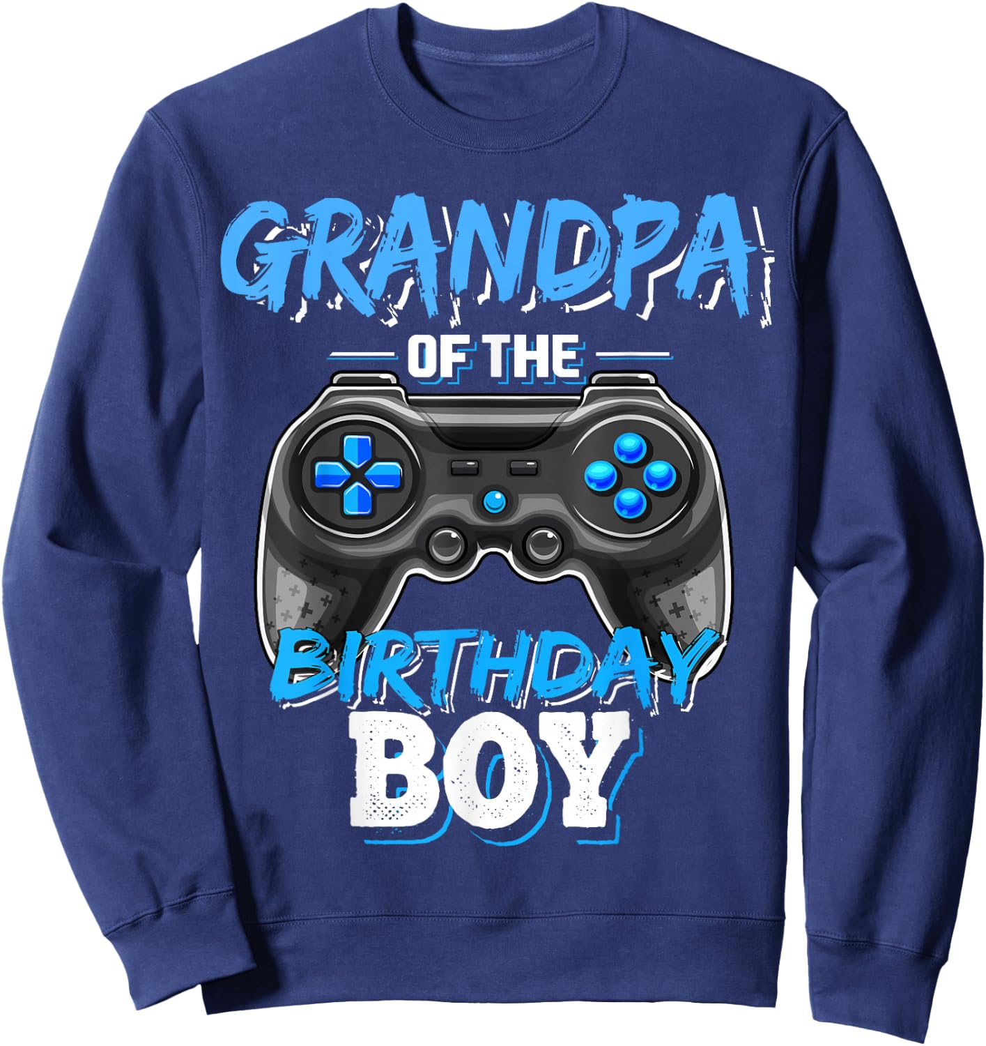 Grandpa of the Birthday Boy Matching Video Game Birthday Sweatshirt - Sweatshirt | Navy