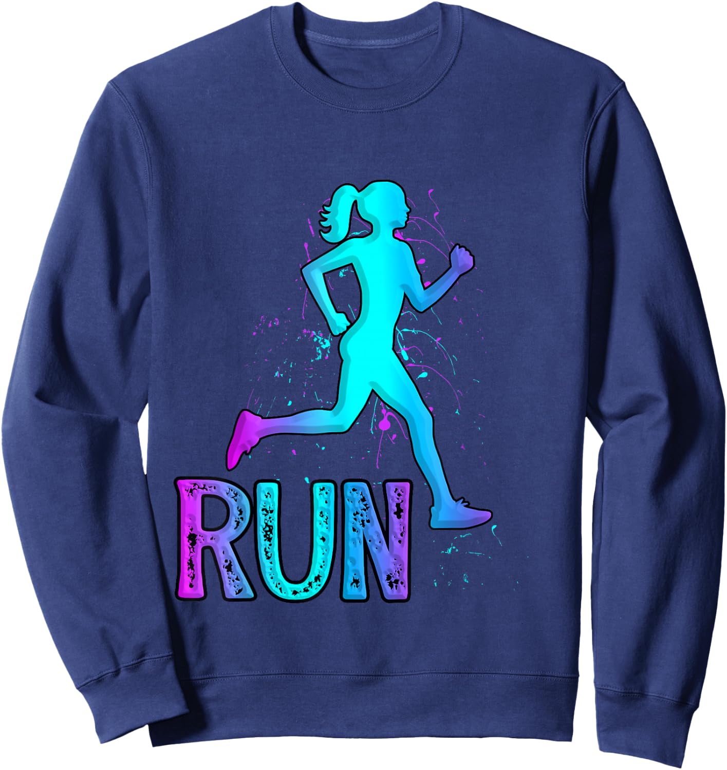 Running Girl for girls runners Sweatshirt - Sweatshirt | Navy
