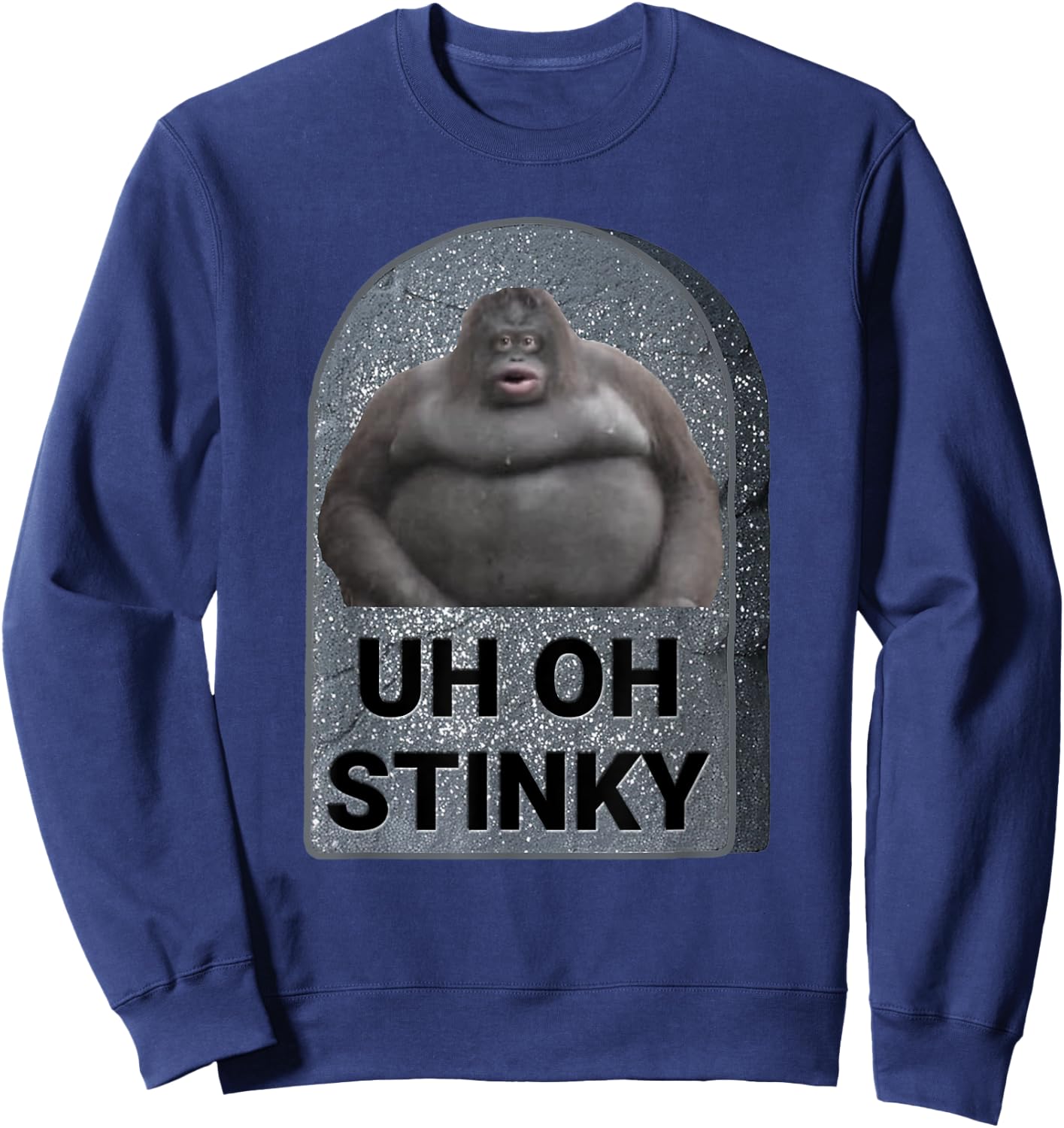 Uh Oh Stinky Poop Meme Tombstone Le Monke Halloween Costume Sweatshirt - Sweatshirt | Navy