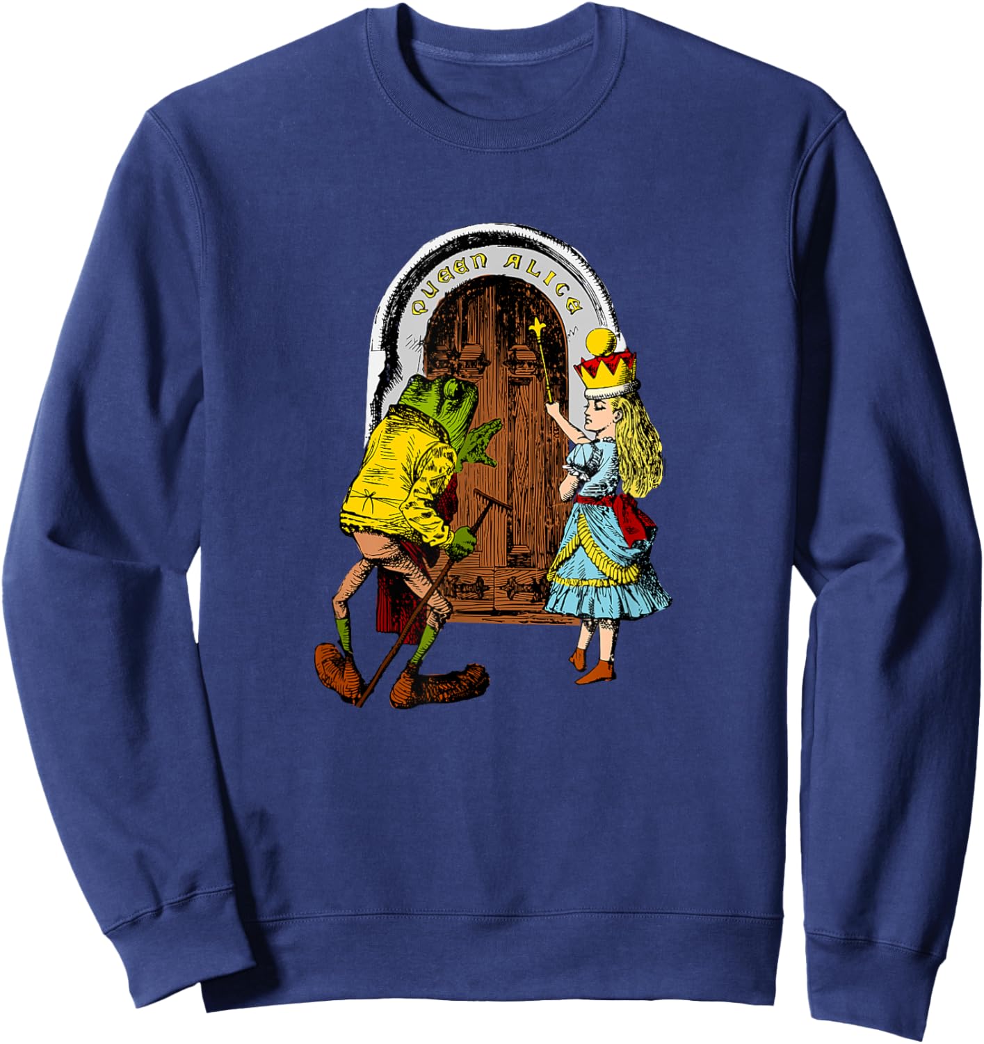 Enchanting Queen Alice in Wonderland Frog Footman Castle Sweatshirt - Sweatshirt | Navy