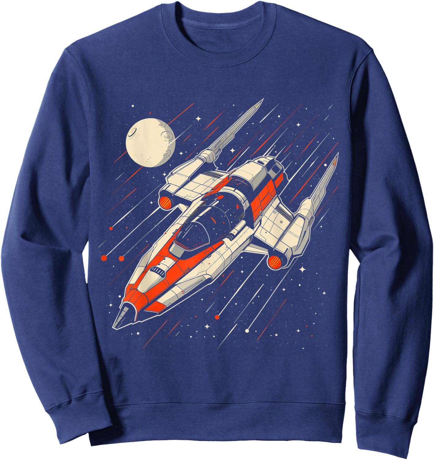 Retro Spaceship Vintage Sweatshirt - Sweatshirt | Navy