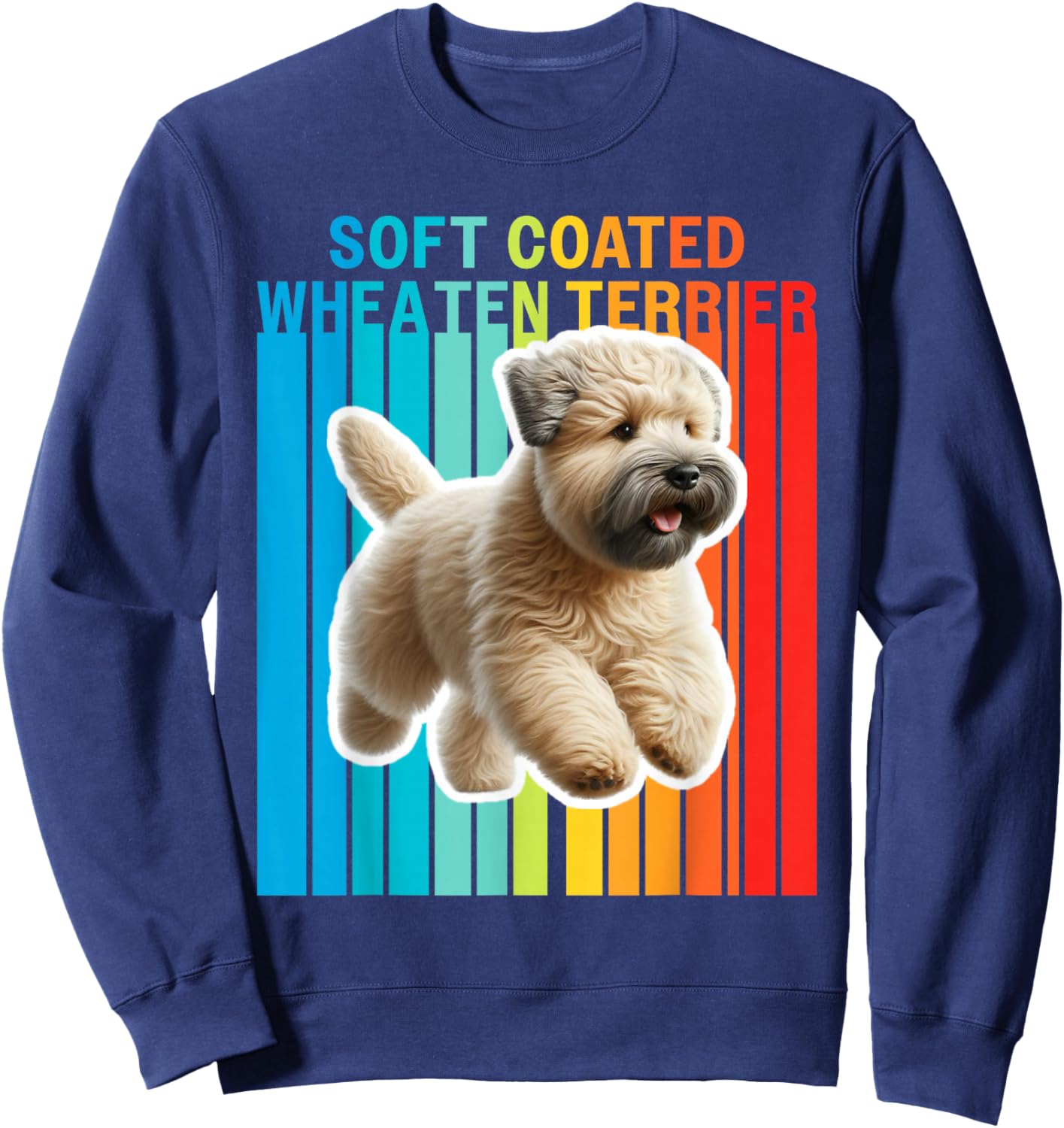 Colorful Soft Coated Wheaten Terrier Sweatshirt - Sweatshirt | Navy