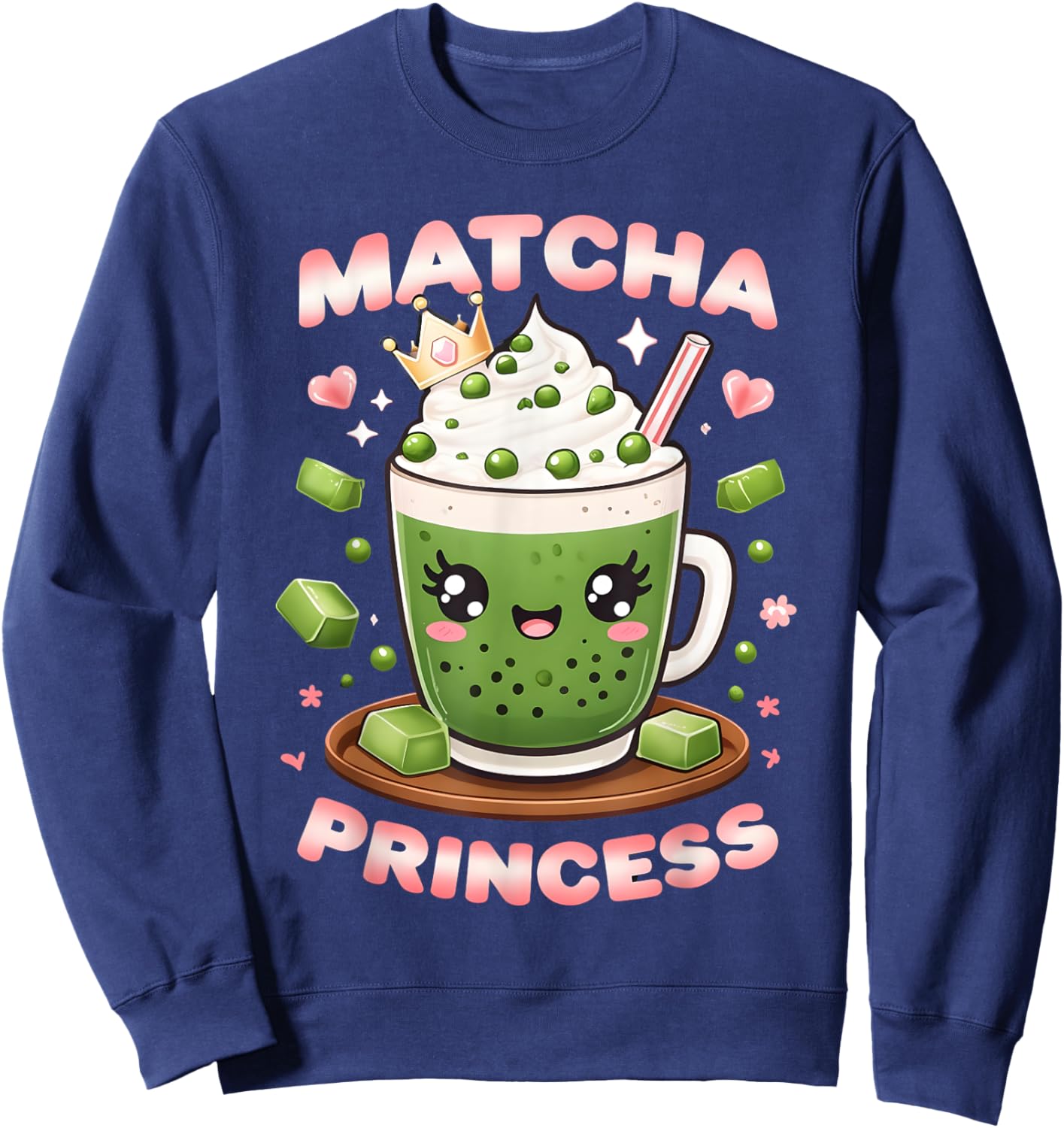 Best Matcha Art Women Tea Lovers Matcha Green Sweatshirt - Sweatshirt | Navy