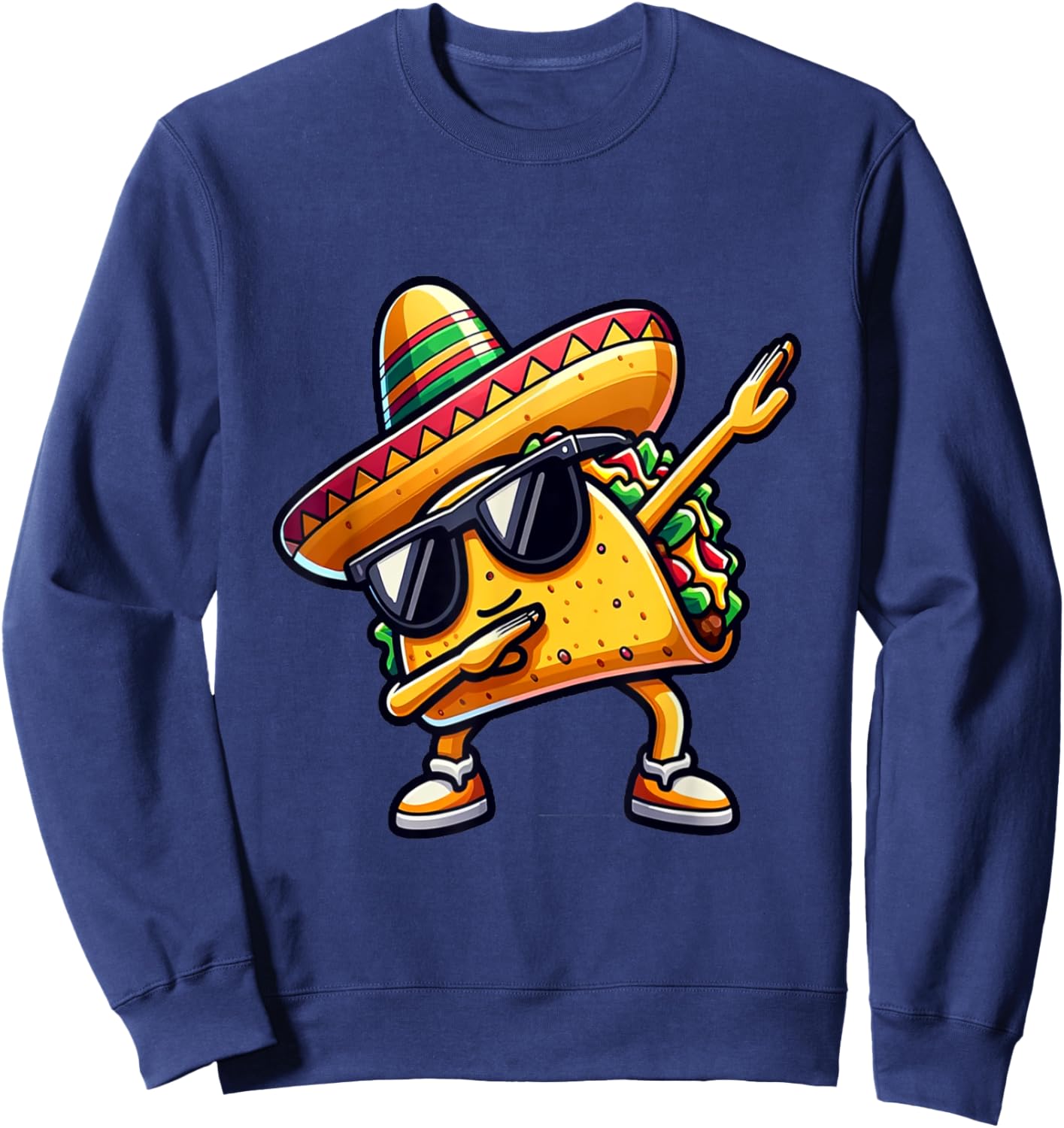 Mexican Food Dabbing Taco Sweatshirt - Sweatshirt | Navy