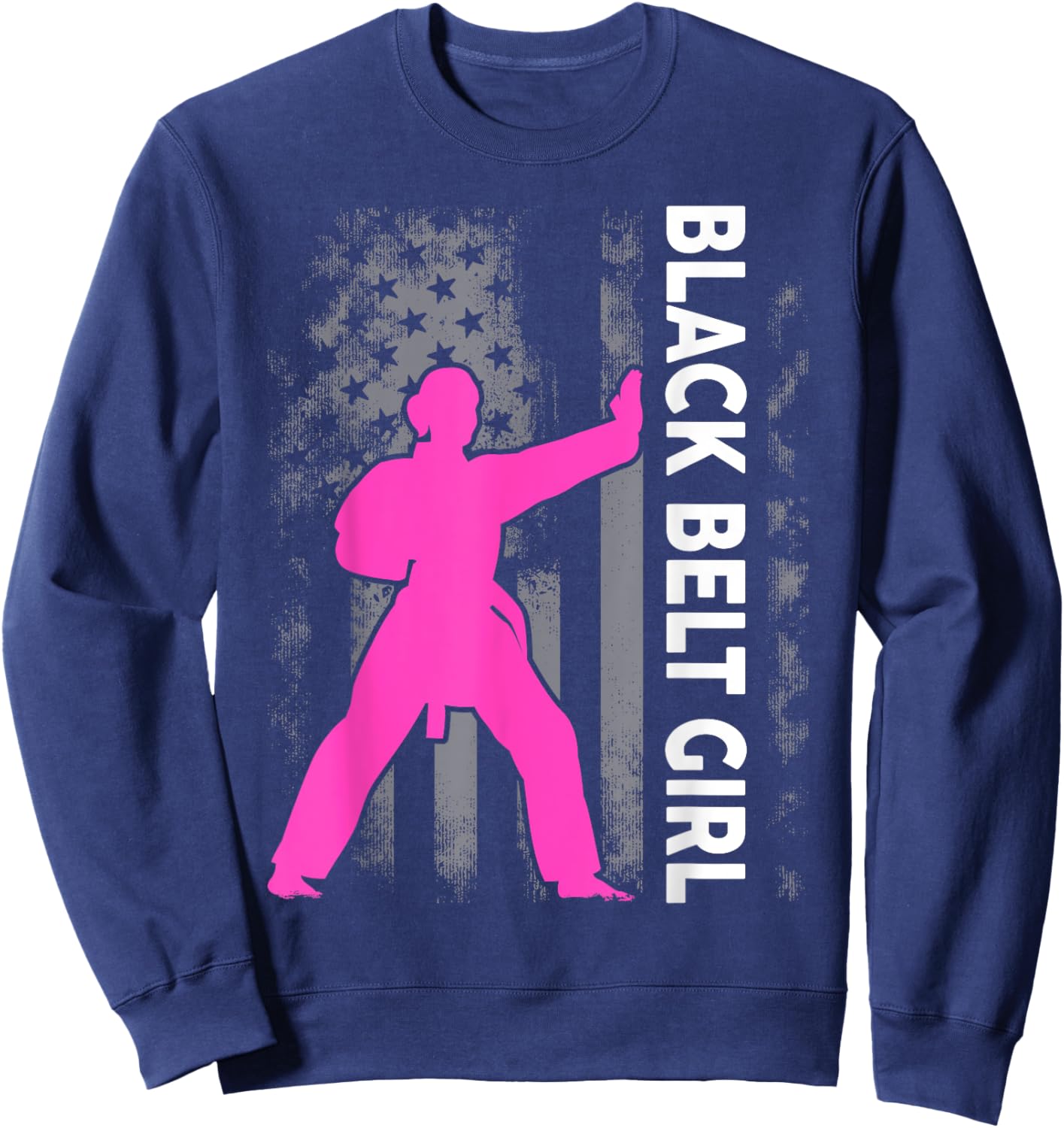 Black Belt Girl Karate Jiu Jitsu Taekwondo Martial Arts Sweatshirt - Sweatshirt | Navy