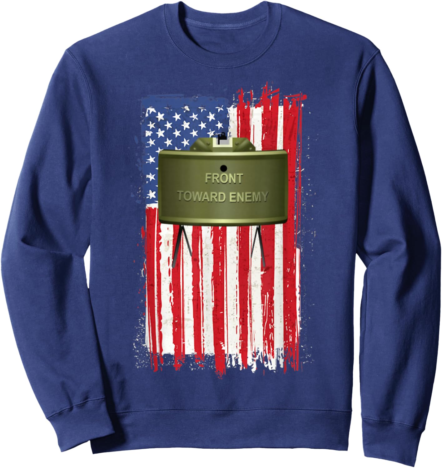 Claymore Mine American Flag Sweatshirt - Sweatshirt | Navy