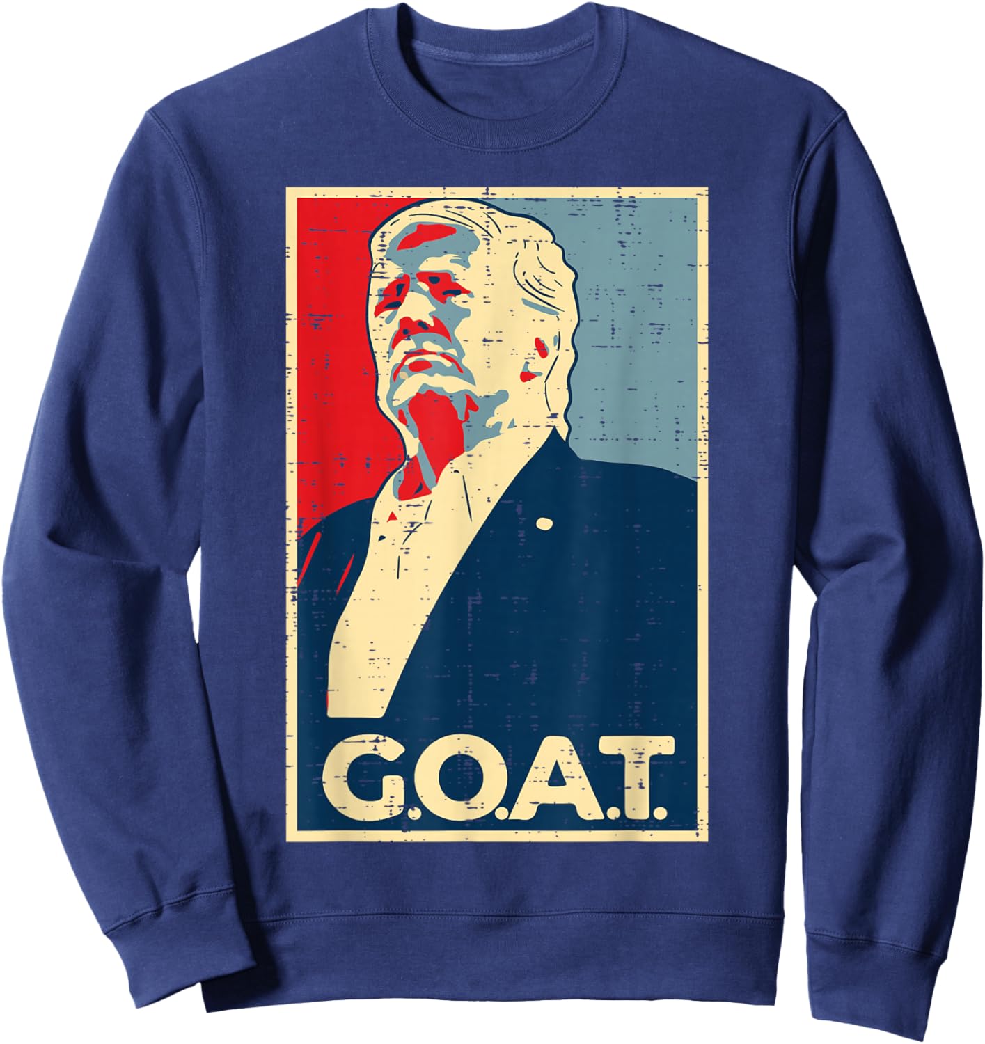 Goat Trump Poster 2024 Sweatshirt - Sweatshirt | Navy