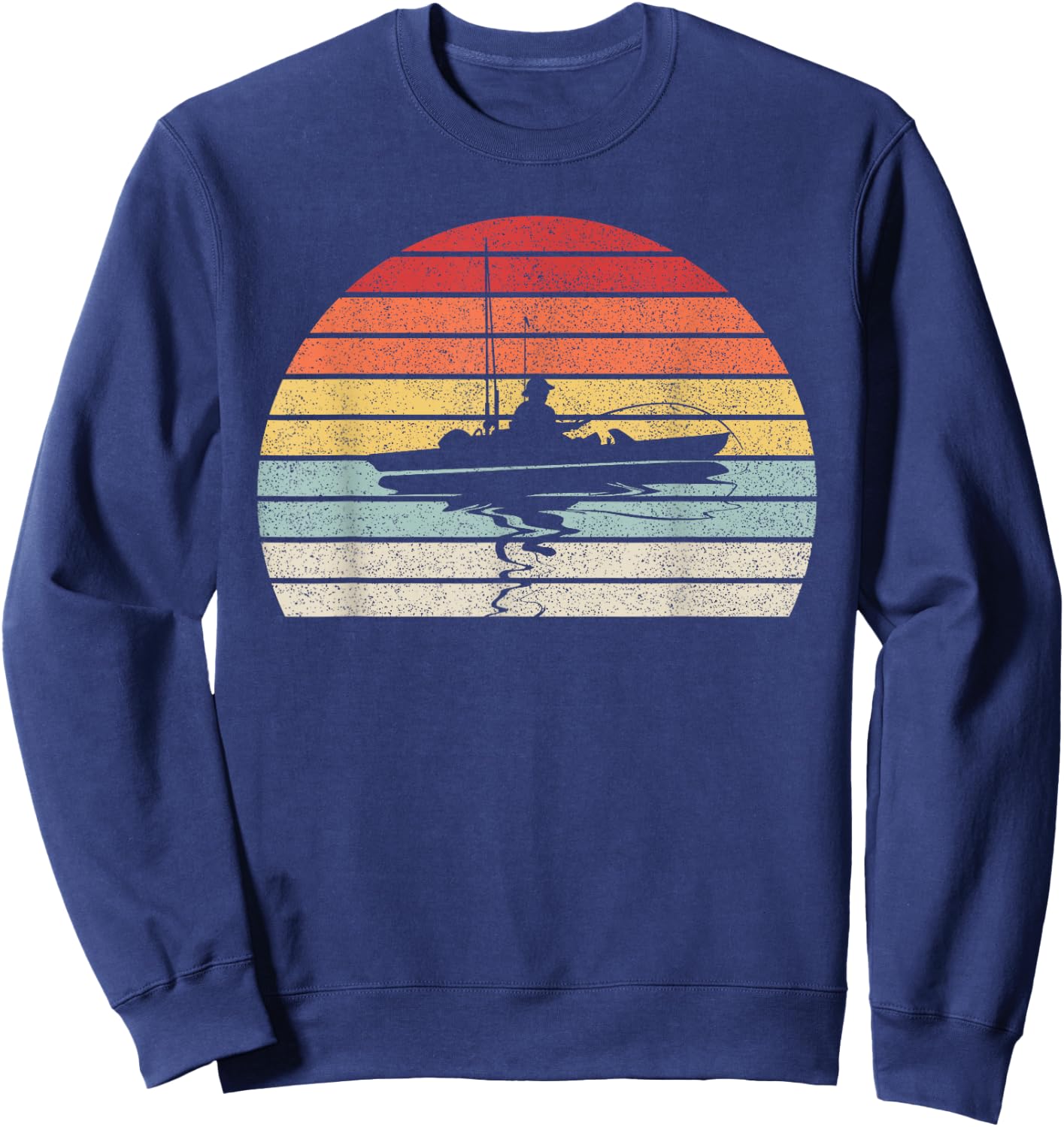 Vintage Retro Kayak Fishing Kayaking Sweatshirt - Sweatshirt | Navy