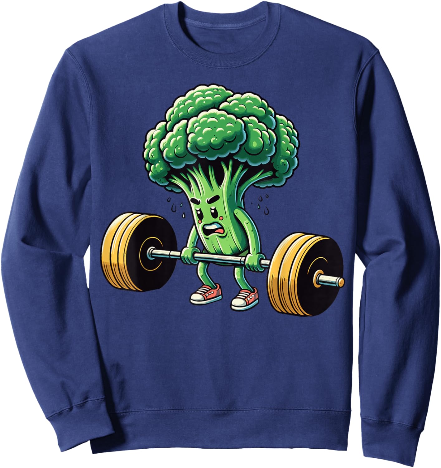 Deadlift Broccoli Gym Fitness Motivation Bodybuilding Sweatshirt - Sweatshirt | Navy