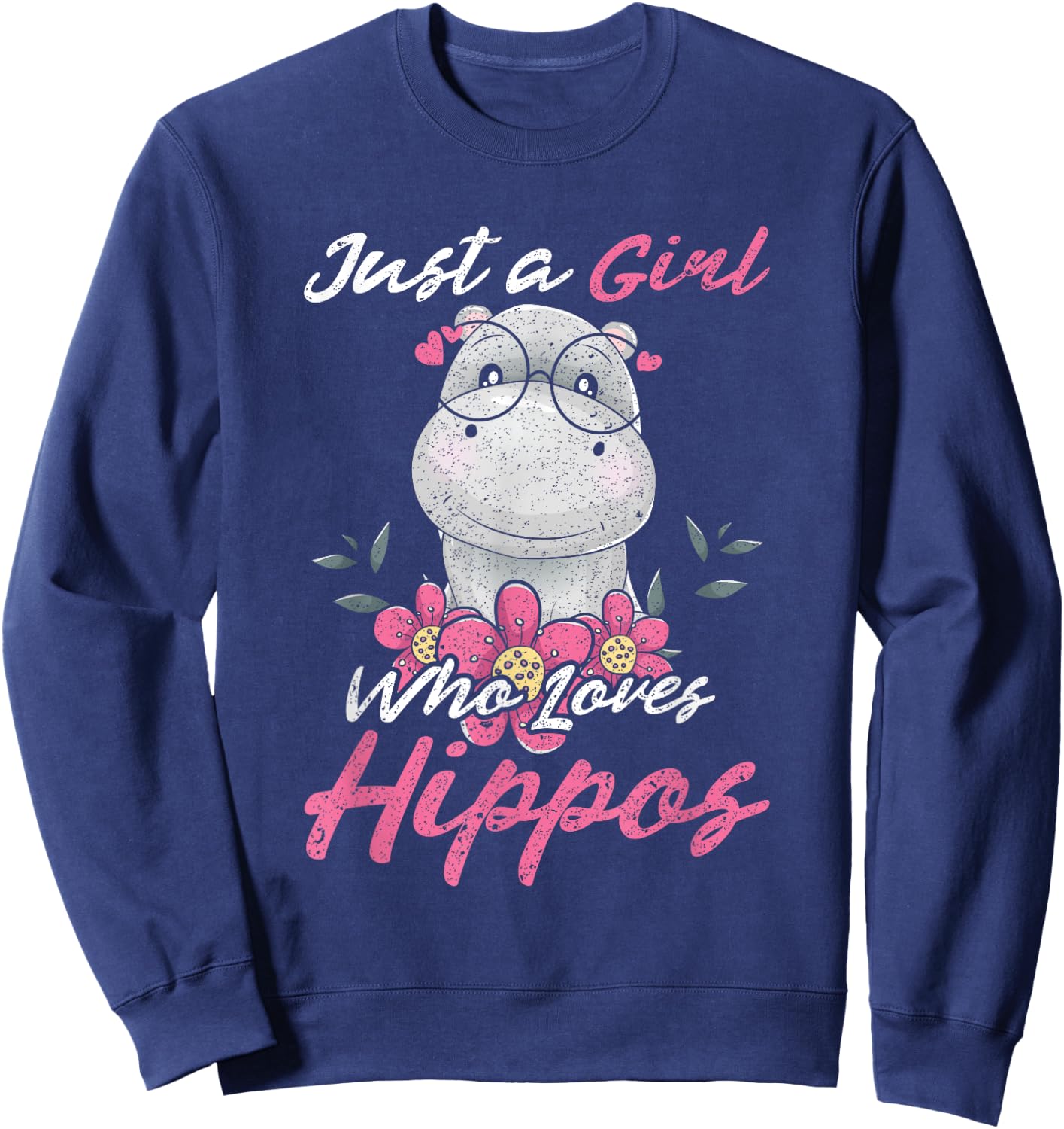 Just A Girl Who Loves Hippo Sweatshirt - Sweatshirt | Navy