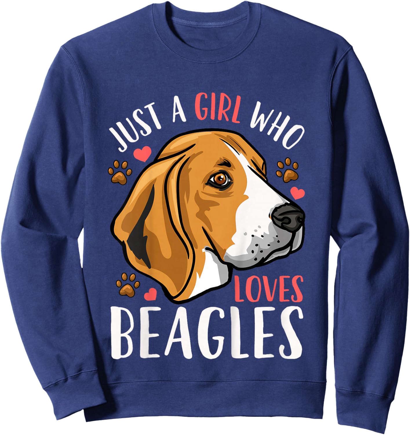 Kids Beagle Just A Girl Who Loves Beagles Gift Sweatshirt - Sweatshirt | Navy