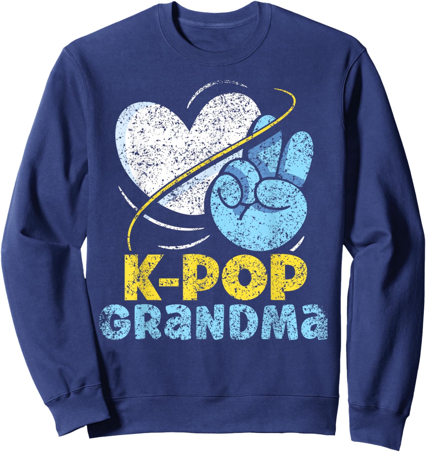 K-POP Grandma Lover Music Korean K-Pop Cute Grandmother Sweatshirt - Sweatshirt | Navy