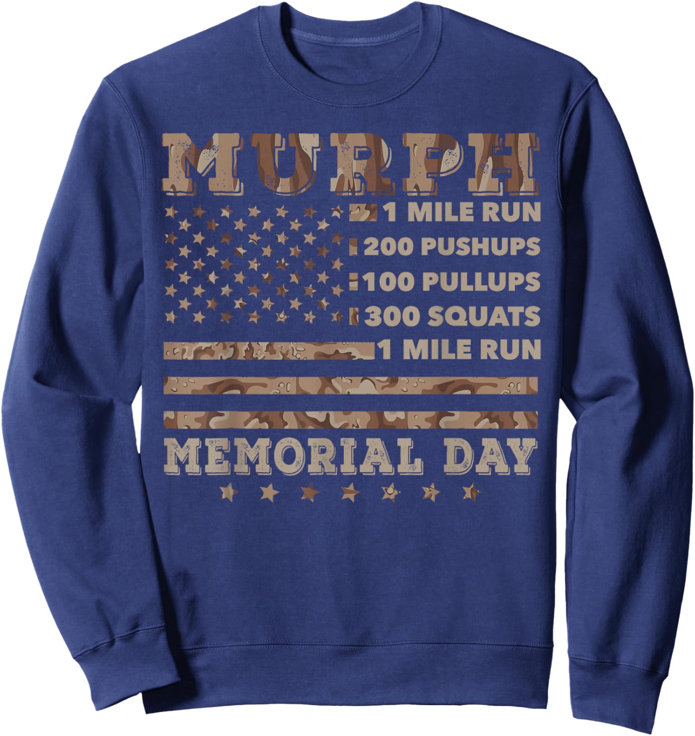 Murph 2021 Workout Challenge American Memorial Day Murph Sweatshirt - Sweatshirt | Navy