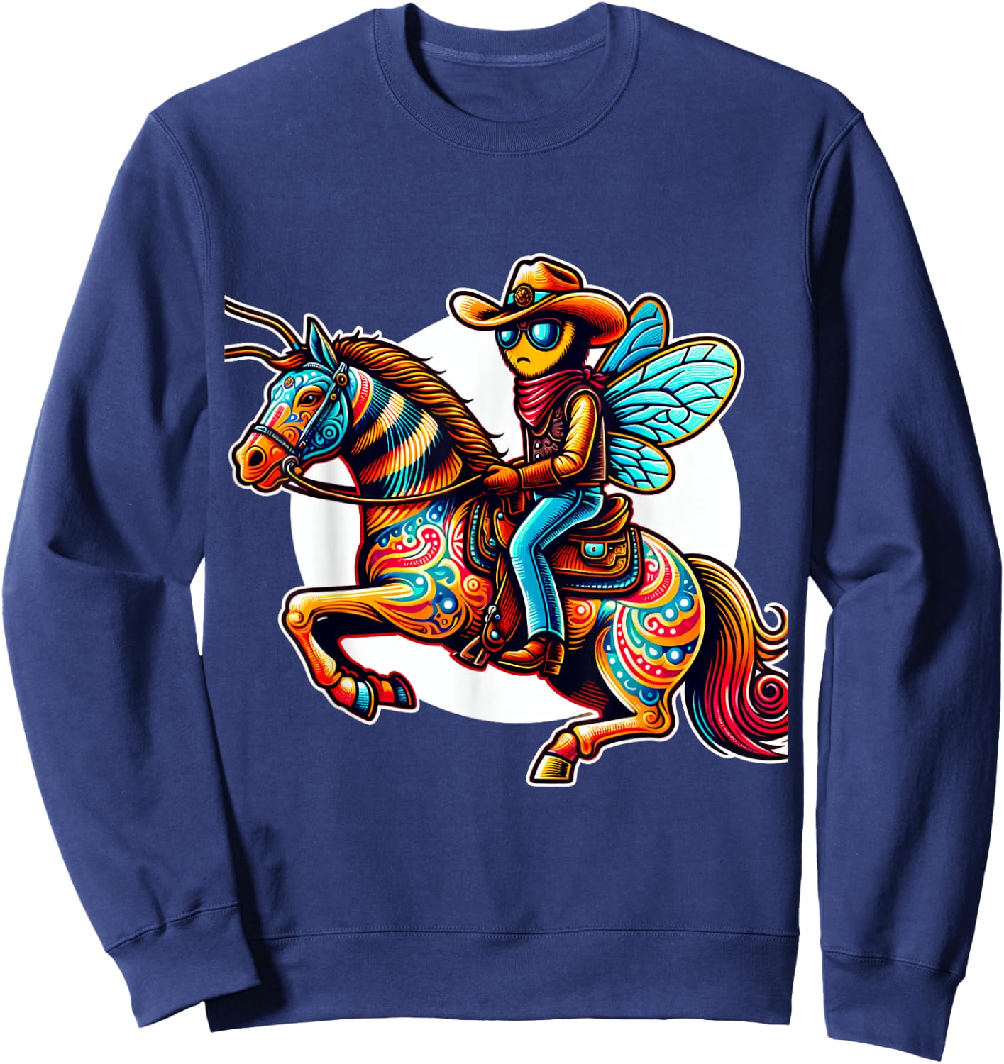 Bee Cowboy on Horse Sweatshirt - Sweatshirt | Navy
