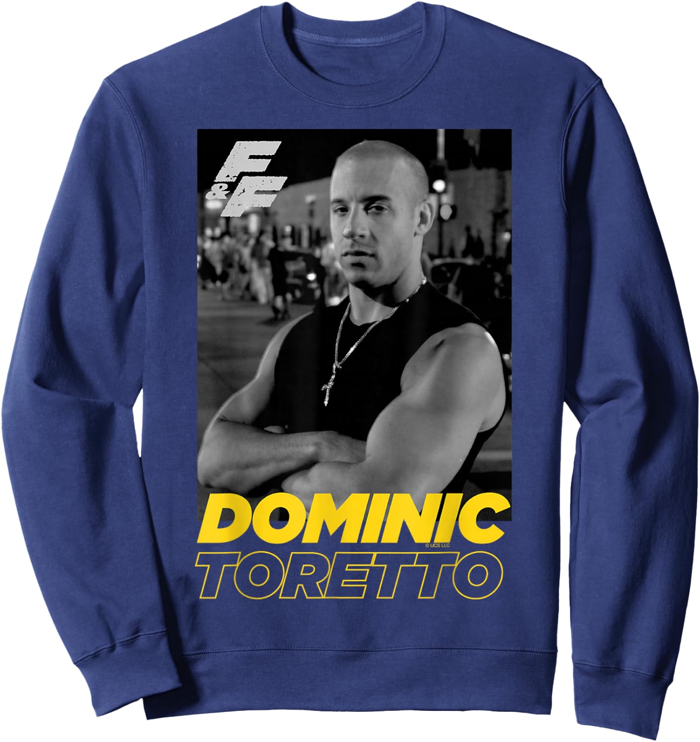 Fast & Furious Dominic Toretto Portrait Logo Small Sweatshirt - Sweatshirt | Navy