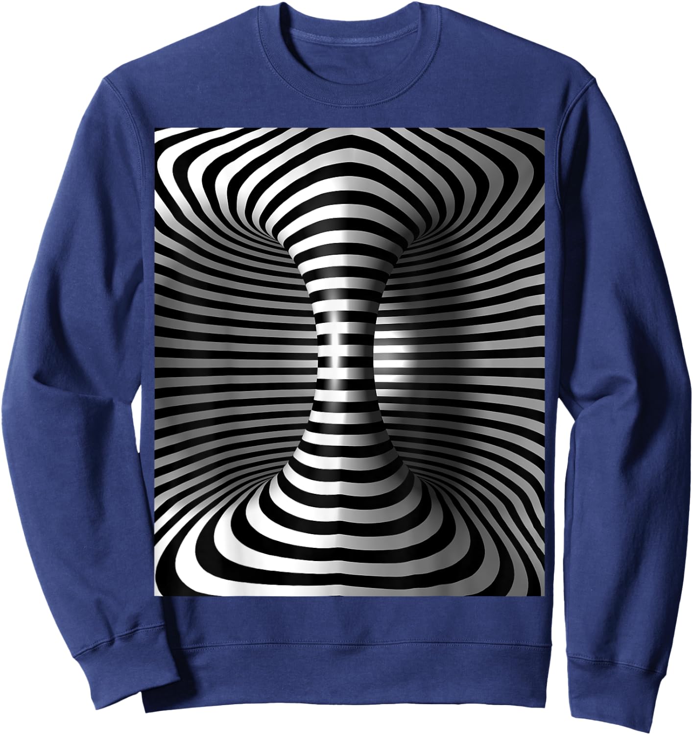Optical Illusion of a 3d Torus Cylinder shiny Sweatshirt - Sweatshirt | Navy