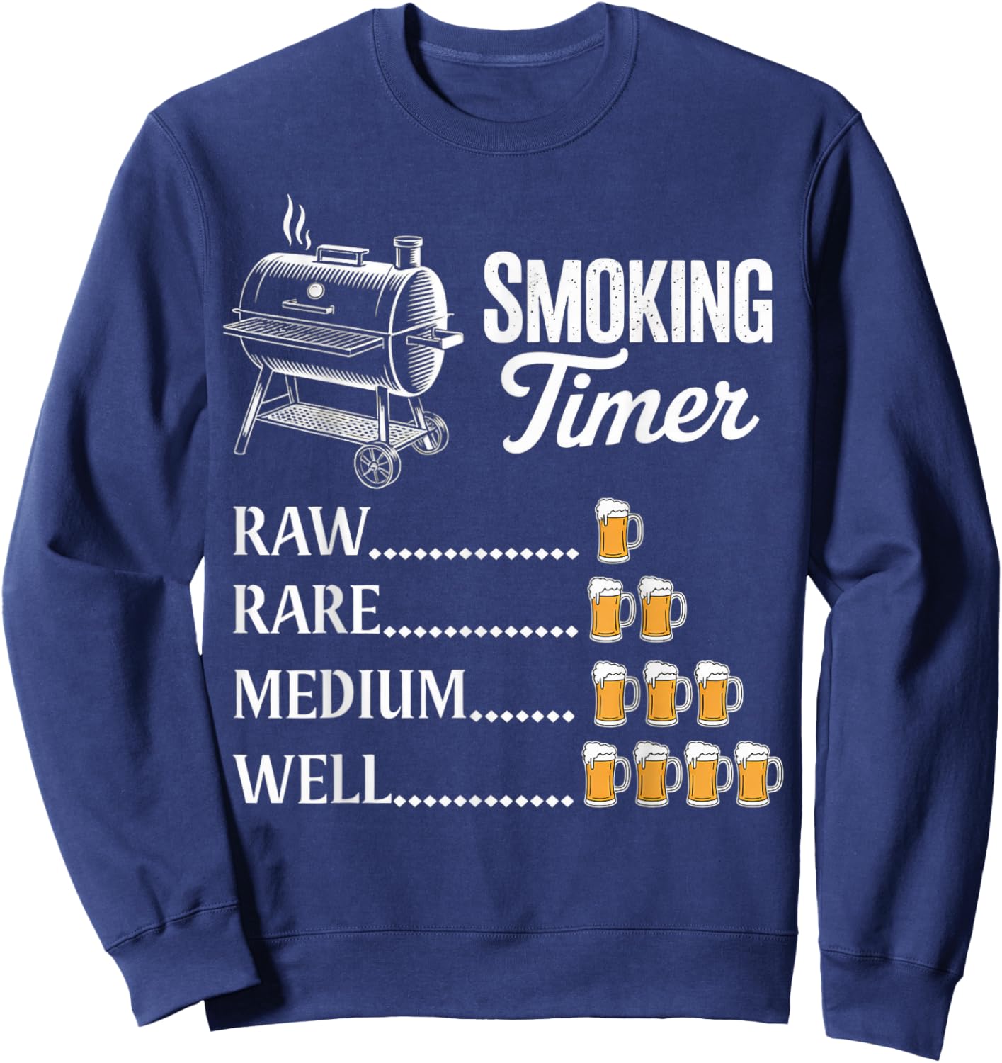 Smoking Timer Grill Meat Smoking Grilling Meat Smoker Sweatshirt - Sweatshirt | Navy