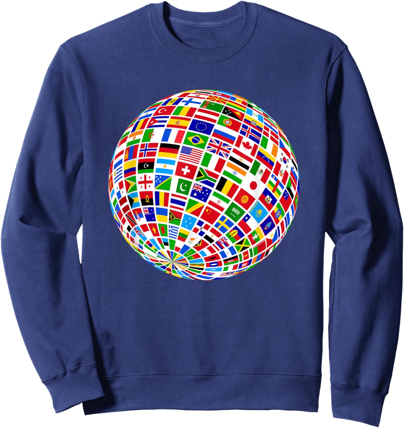 Cool Flags of The World Illustration Novelty Graphic Designs Sweatshirt - Sweatshirt | Navy