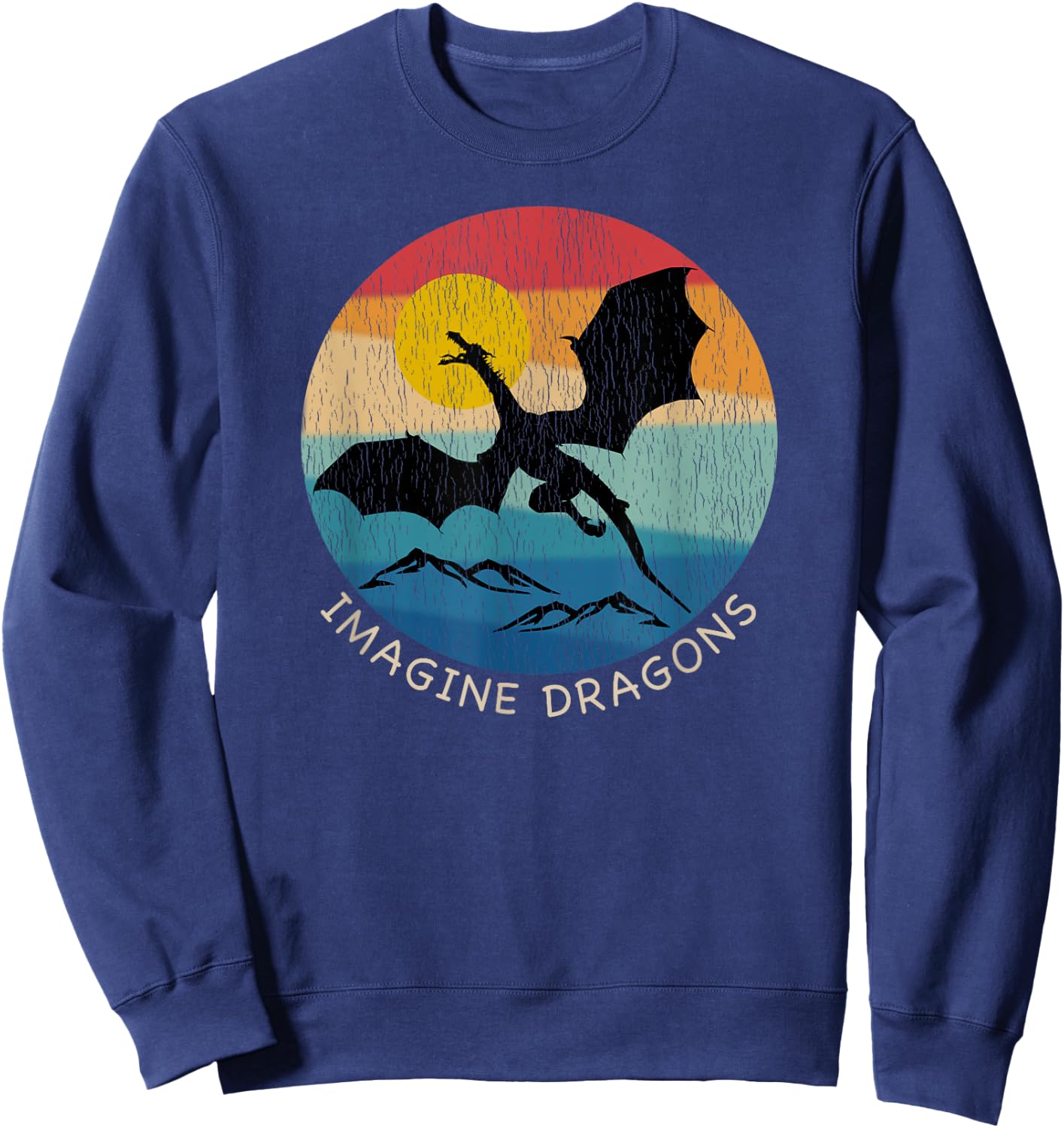 Imagine Magical and Mythical Fantasy Dragons Sweatshirt - Sweatshirt | Navy