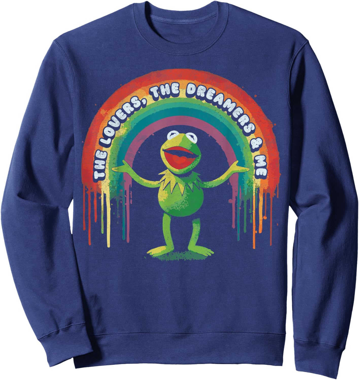 Funny Retro Rainbow Frog Connection The Lovers The Dreamers Sweatshirt - Sweatshirt | Navy