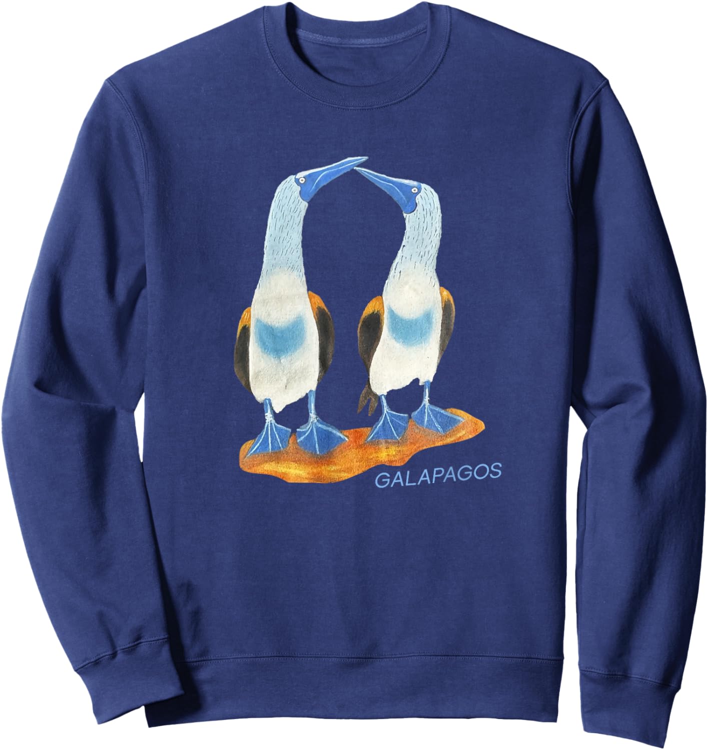 Galapagos Ecuador Blue-Footed Birds Graphic Sweatshirt - Sweatshirt | Navy