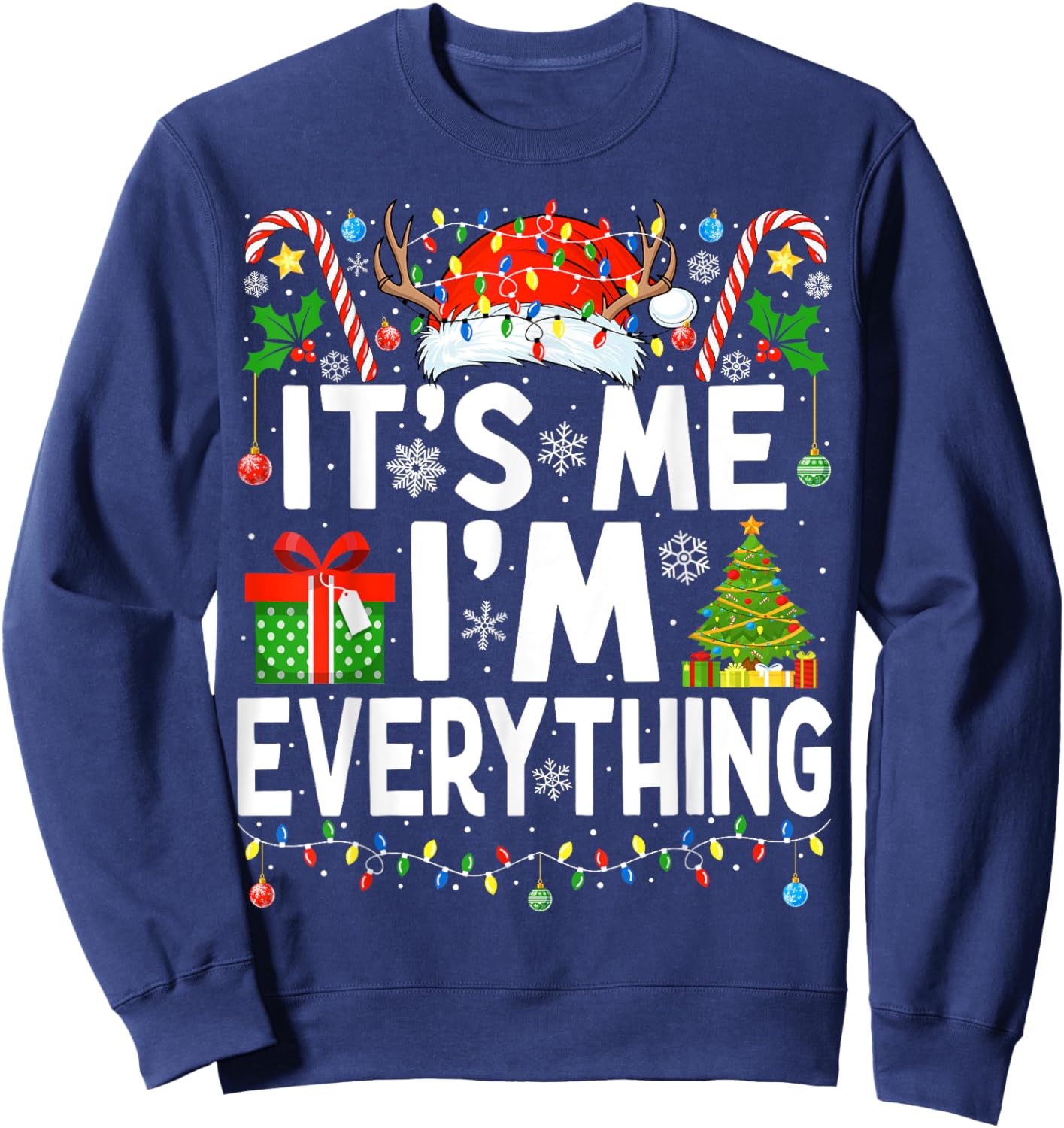 Have Everything I Want for Christmas Couple Pajama Couples Sweatshirt - Sweatshirt | Navy