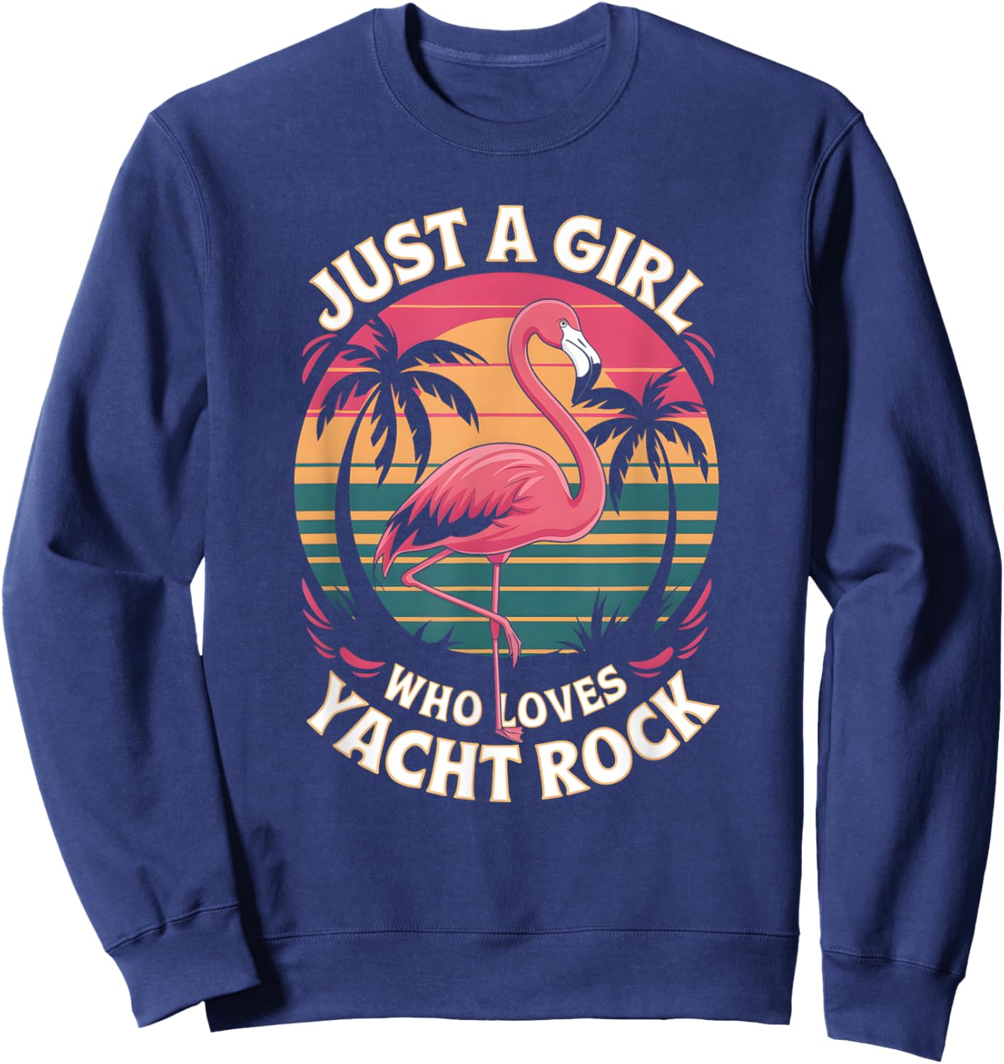 Retro Silhouette Man Just A Girl That Loves Yacht Rock Sweatshirt - Sweatshirt | Navy